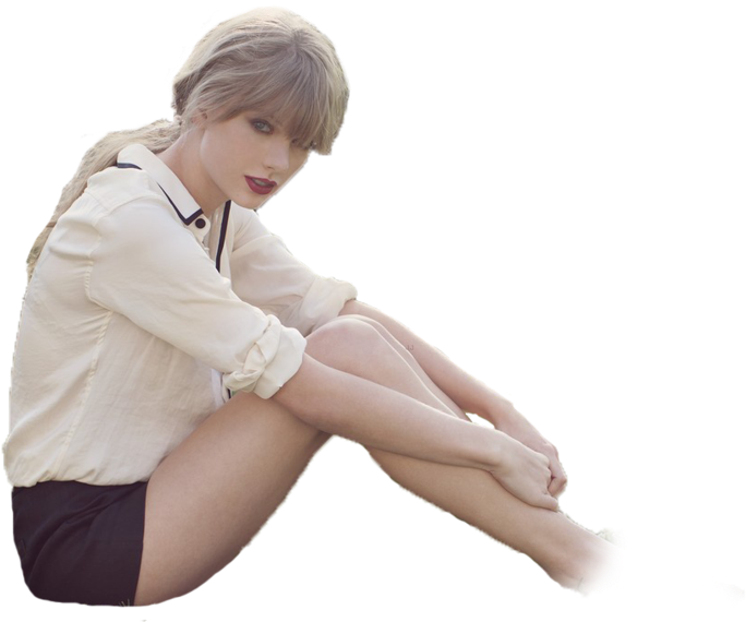Taylor Swift Oturma Pozu Kesme Duvar Kağıdı