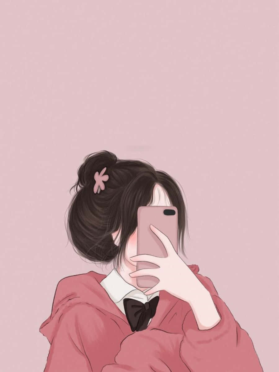 Sevimli Profil [resim] — Pembe estetik GIF Duvar Kağıdı