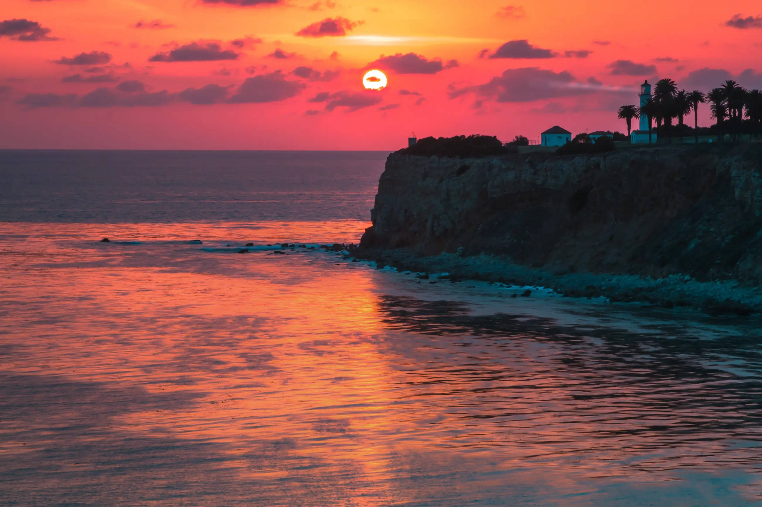 Terranea Bluff Los Angeles Gün Batımı Duvar Kağıdı