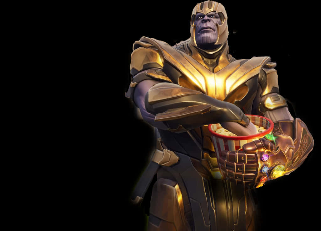 Thanos Patlamış Mısır Kovası Tutuyor Duvar Kağıdı