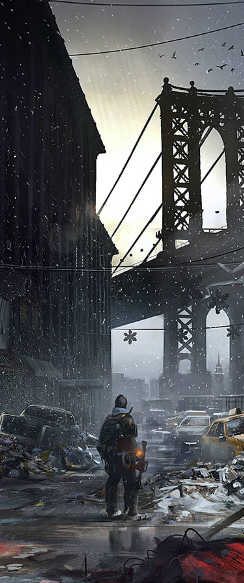 The Division Telefon Sokakta Kaos İçinde Asker Duvar Kağıdı