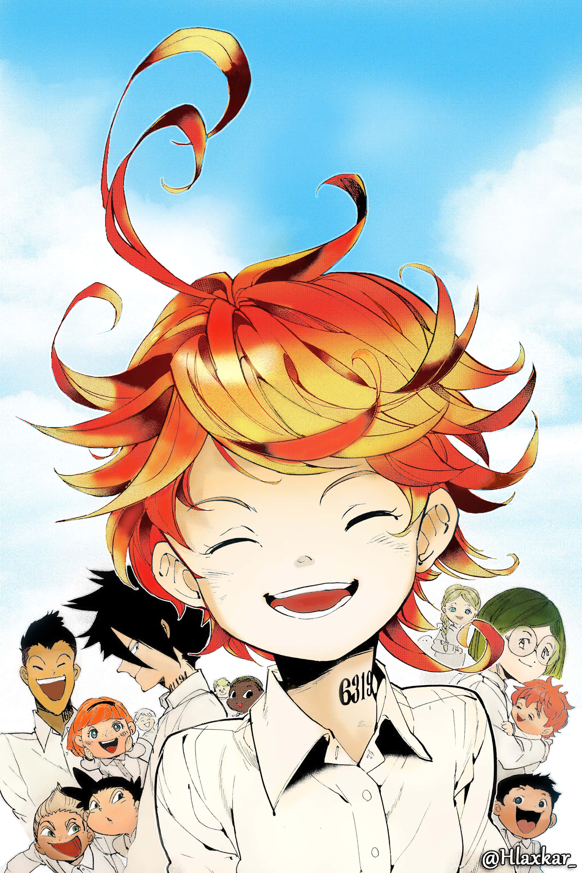 The Promised Neverland Neşeli Resim Duvar Kağıdı