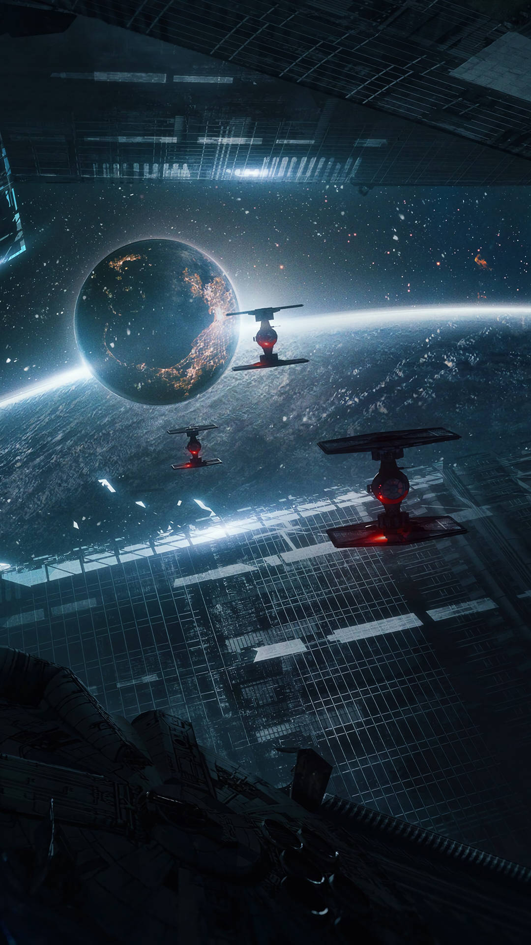 Tie Fighters Uzay 4k Telefon — Uzay GIF Duvar Kağıdı