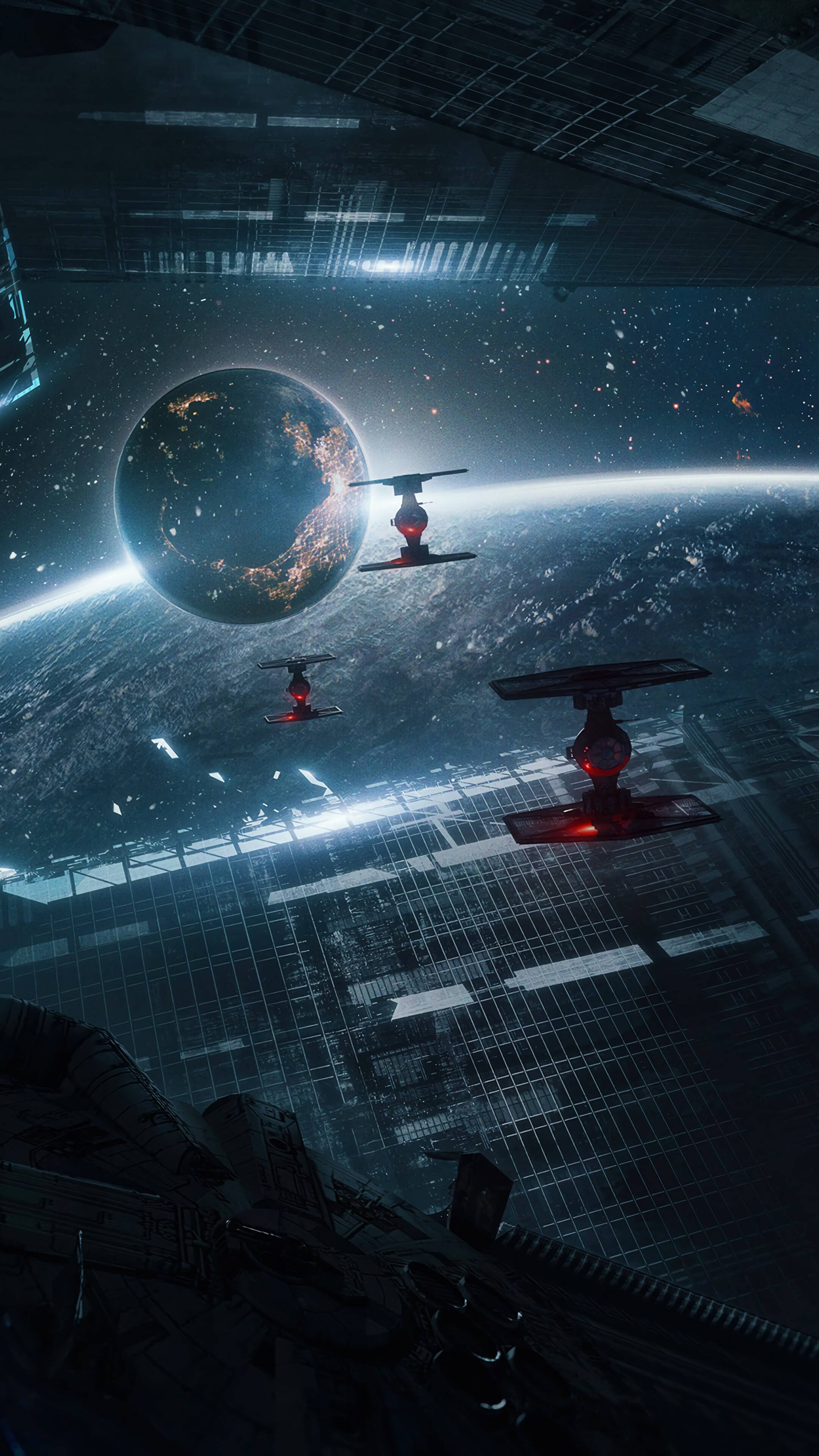 Tie Fighters Uzay 4K Telefon Duvar Kağıdı
