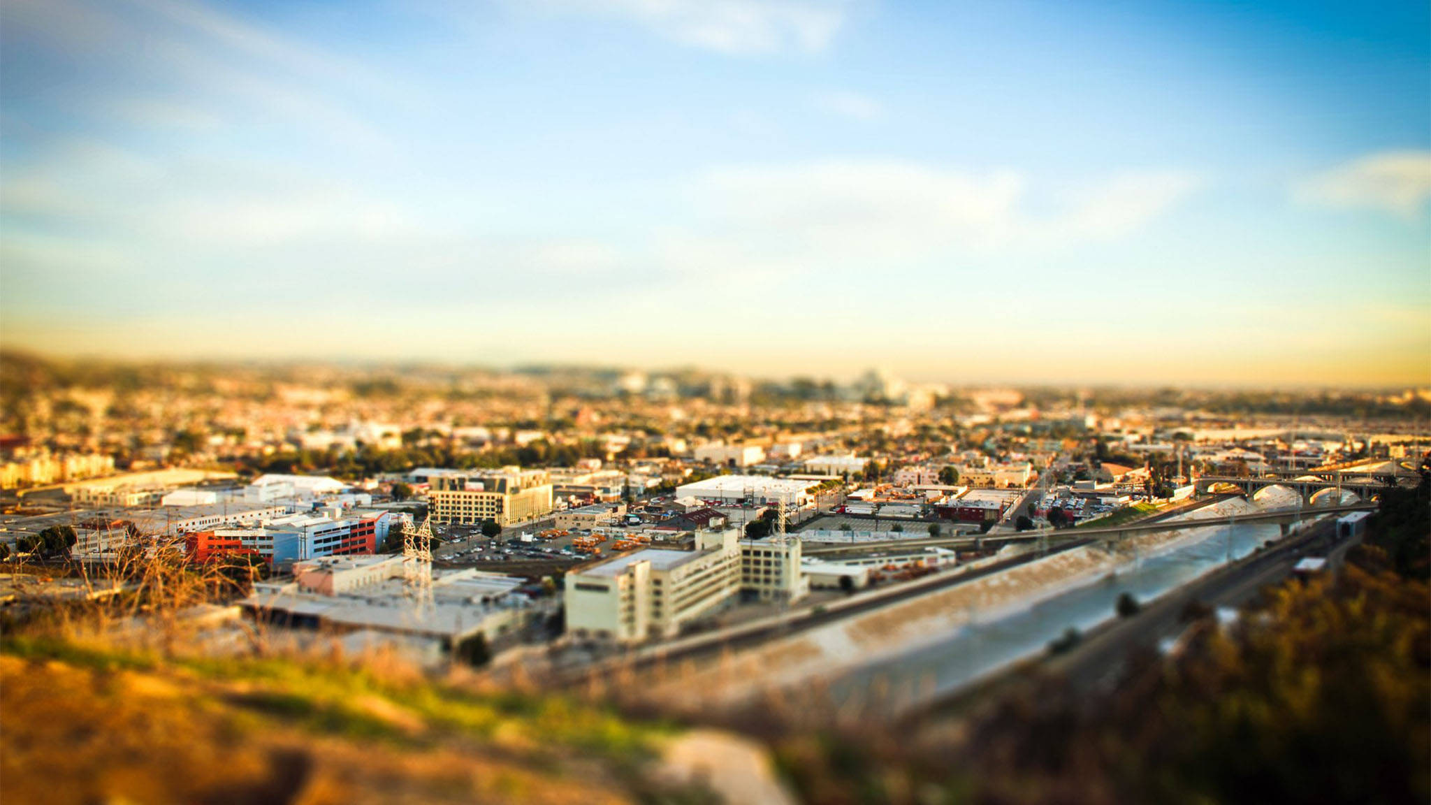 Tilt-Shift Los Angeles Gün Batımı Duvar Kağıdı