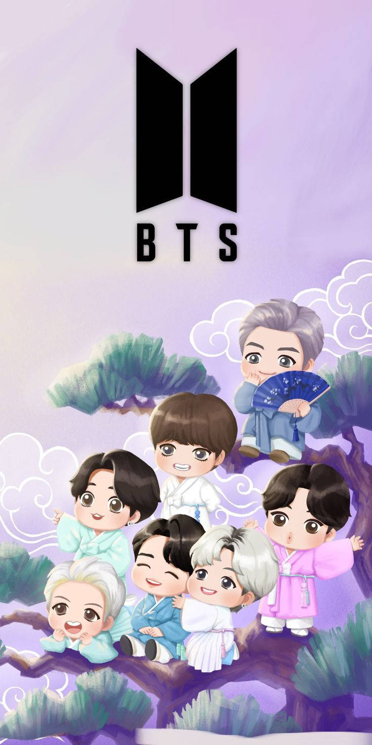 Tiny Tan BTS Ağaç Tepesinde Duvar Kağıdı