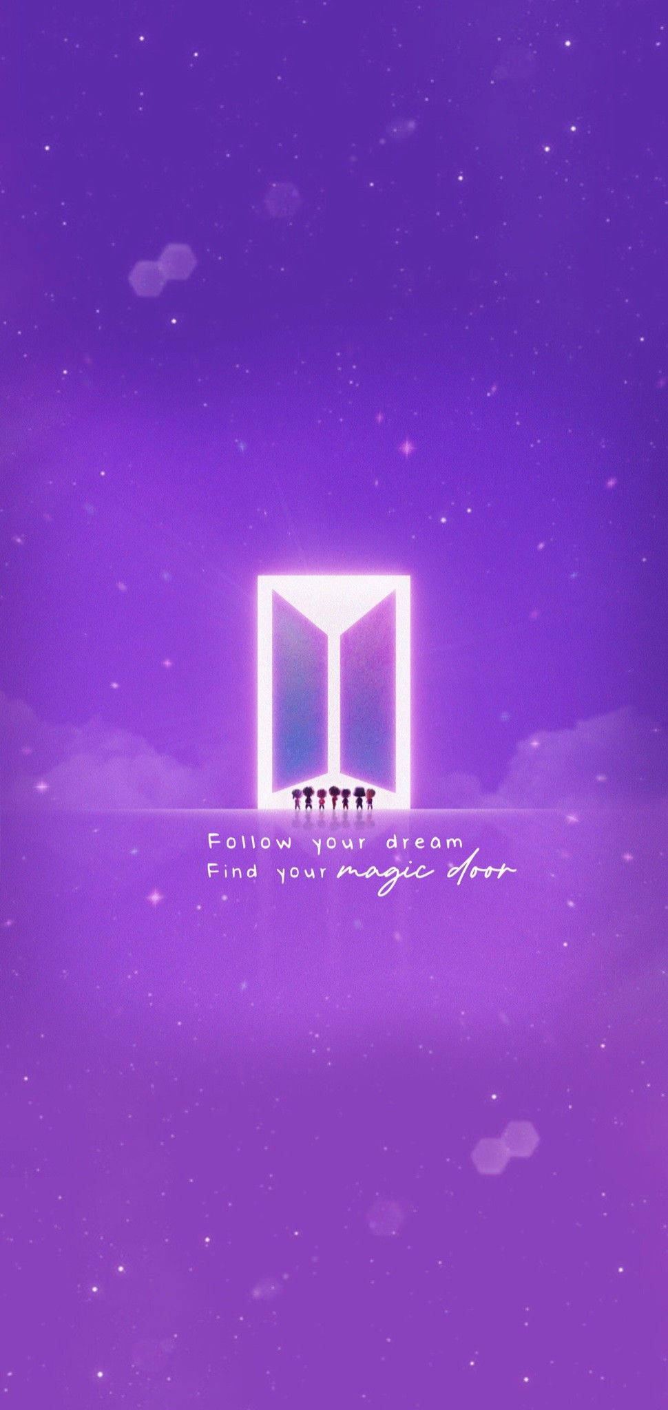 Tiny Tan BTS Logosu ve Silüeti Duvar Kağıdı