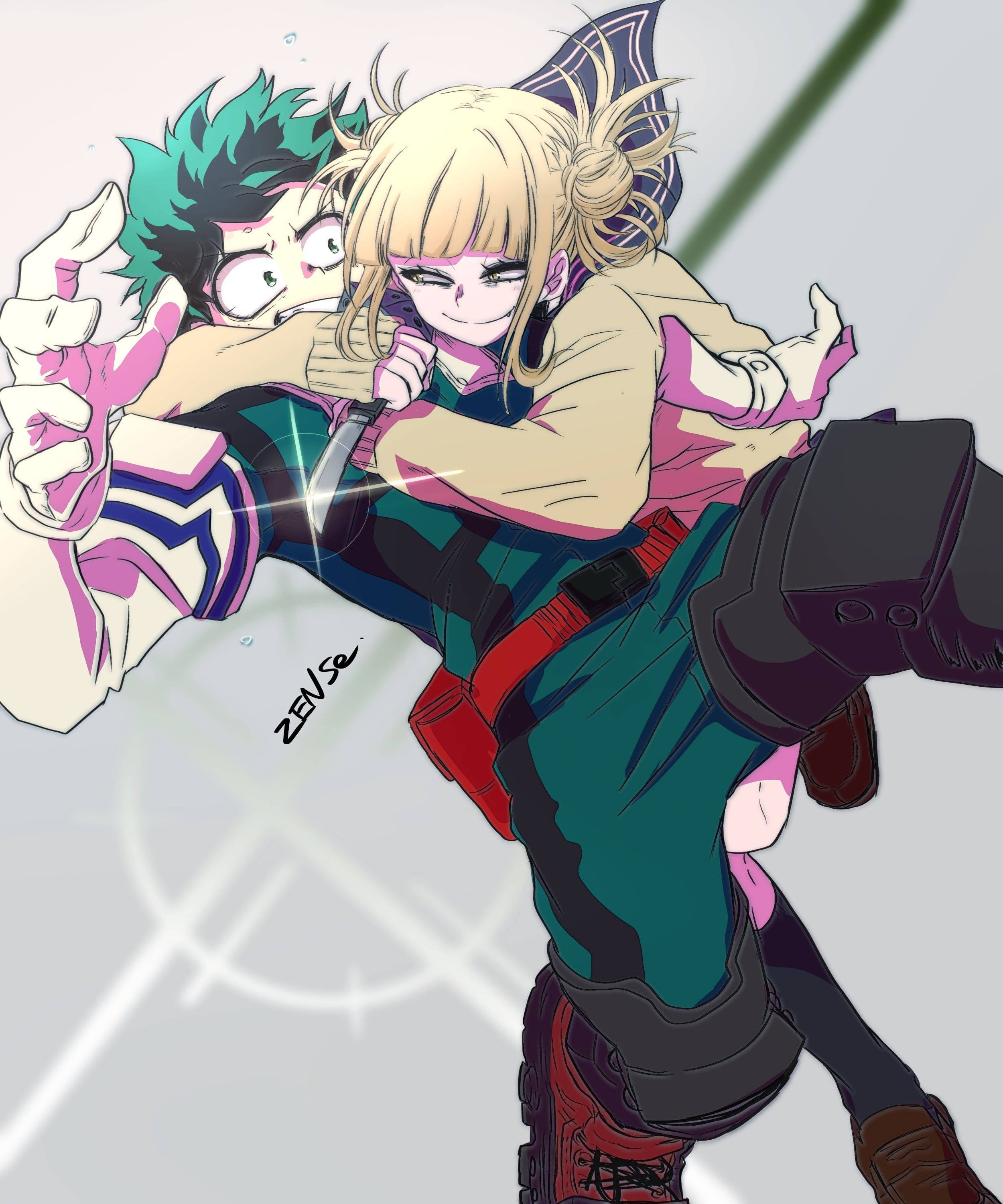 Toga'nın kucakladığı Deku Duvar Kağıdı