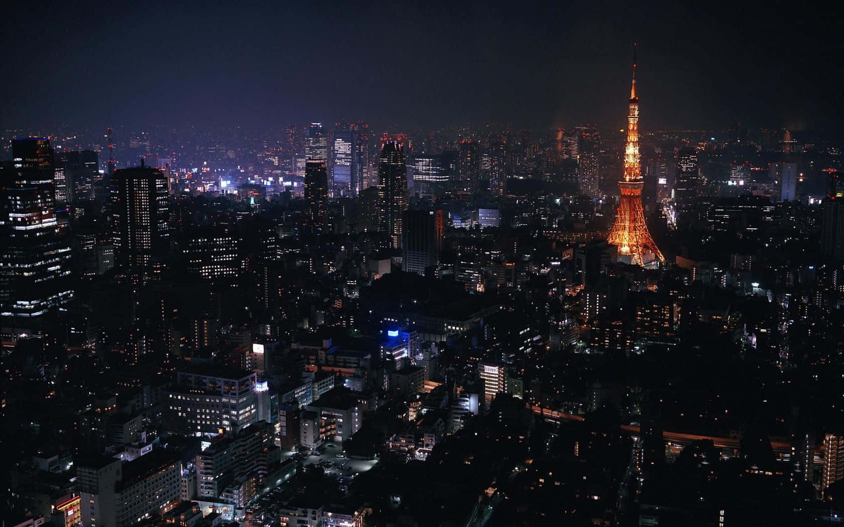 Tokyo Arka Plan Koyu Tonlu Şehir Manzarası Duvar Kağıdı