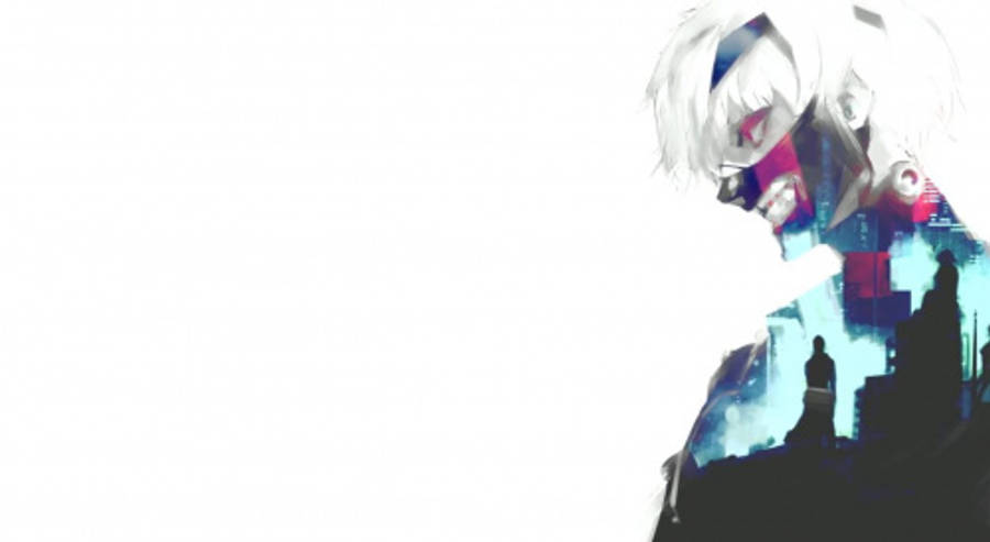 Tokyo Ghoul Estetiği Ken Silüetiyle Duvar Kağıdı