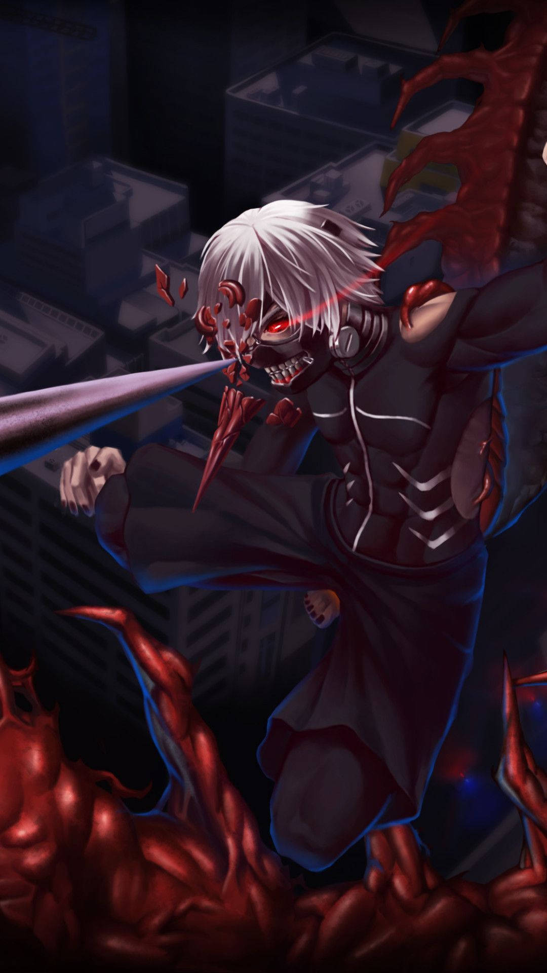Tokyo Ghoul Karakterlerinin İmza Maskesi Duvar Kağıdı