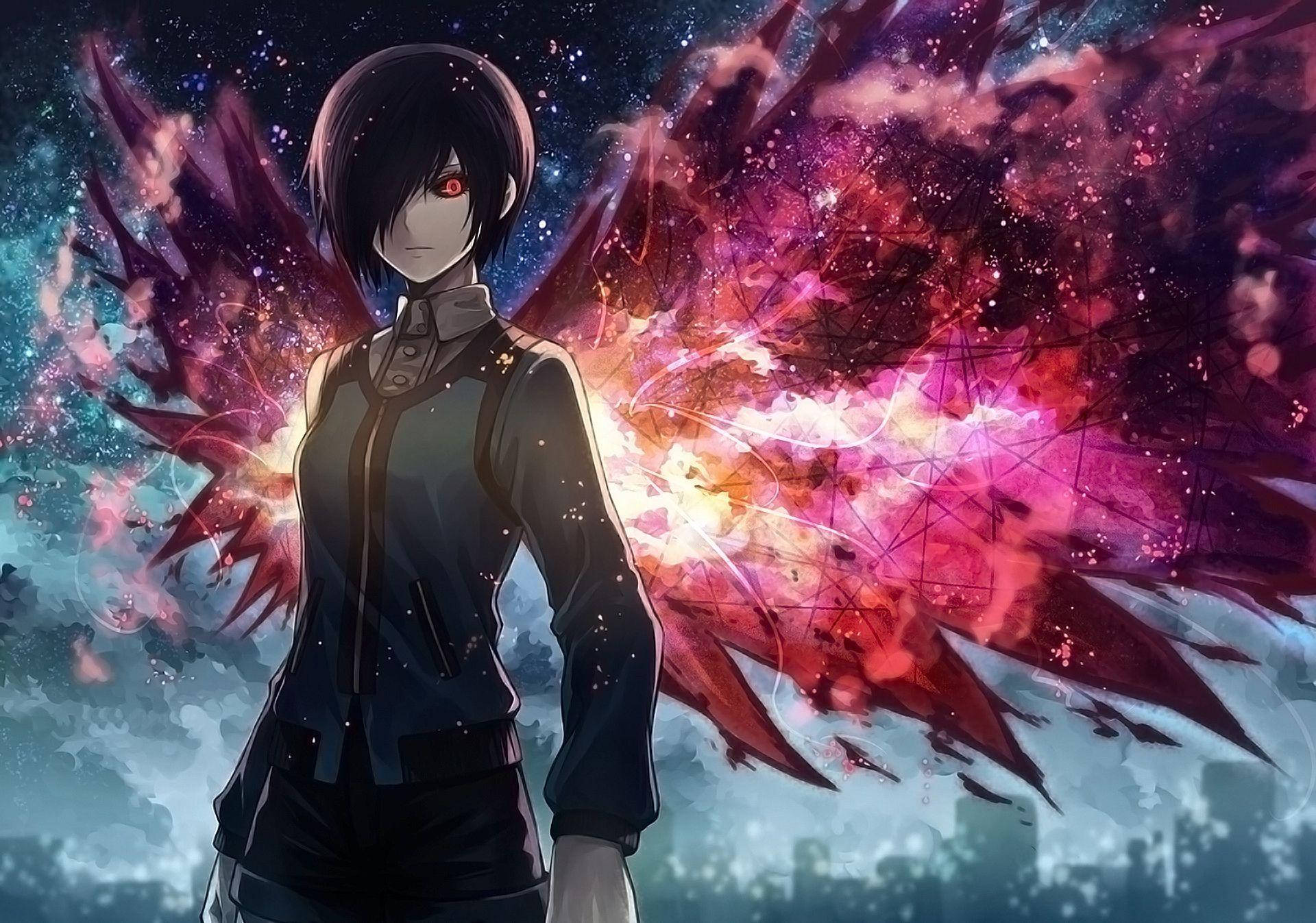 Tokyo Ghoul Karakterleri Gelişmiş Kanatlar Duvar Kağıdı