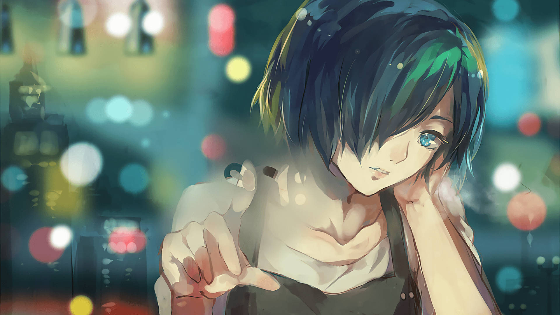 Tokyo Ghoul Karakteri Touka Gülümseyen Duvar Kağıdı