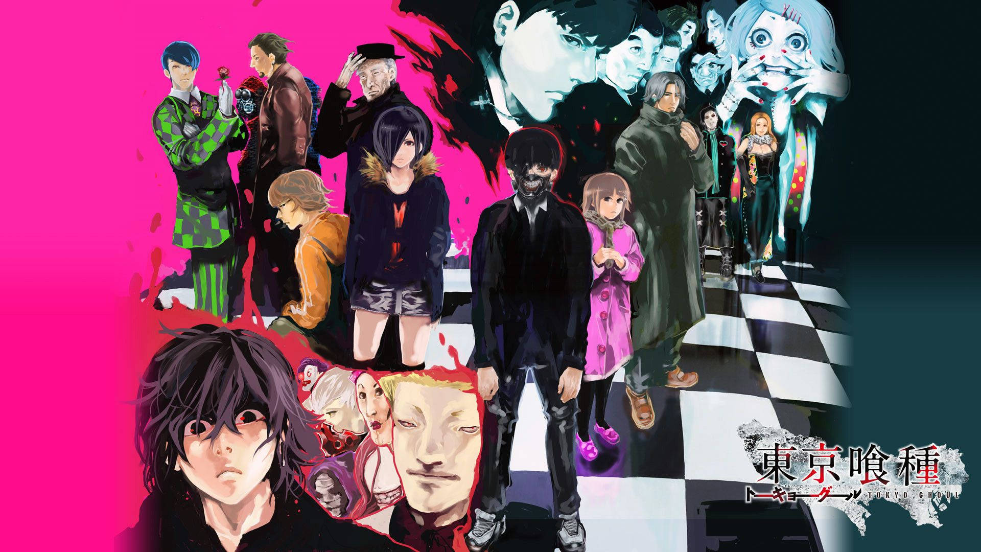 Tokyo Ghoul Karakterleri Havalı Poster Duvar Kağıdı