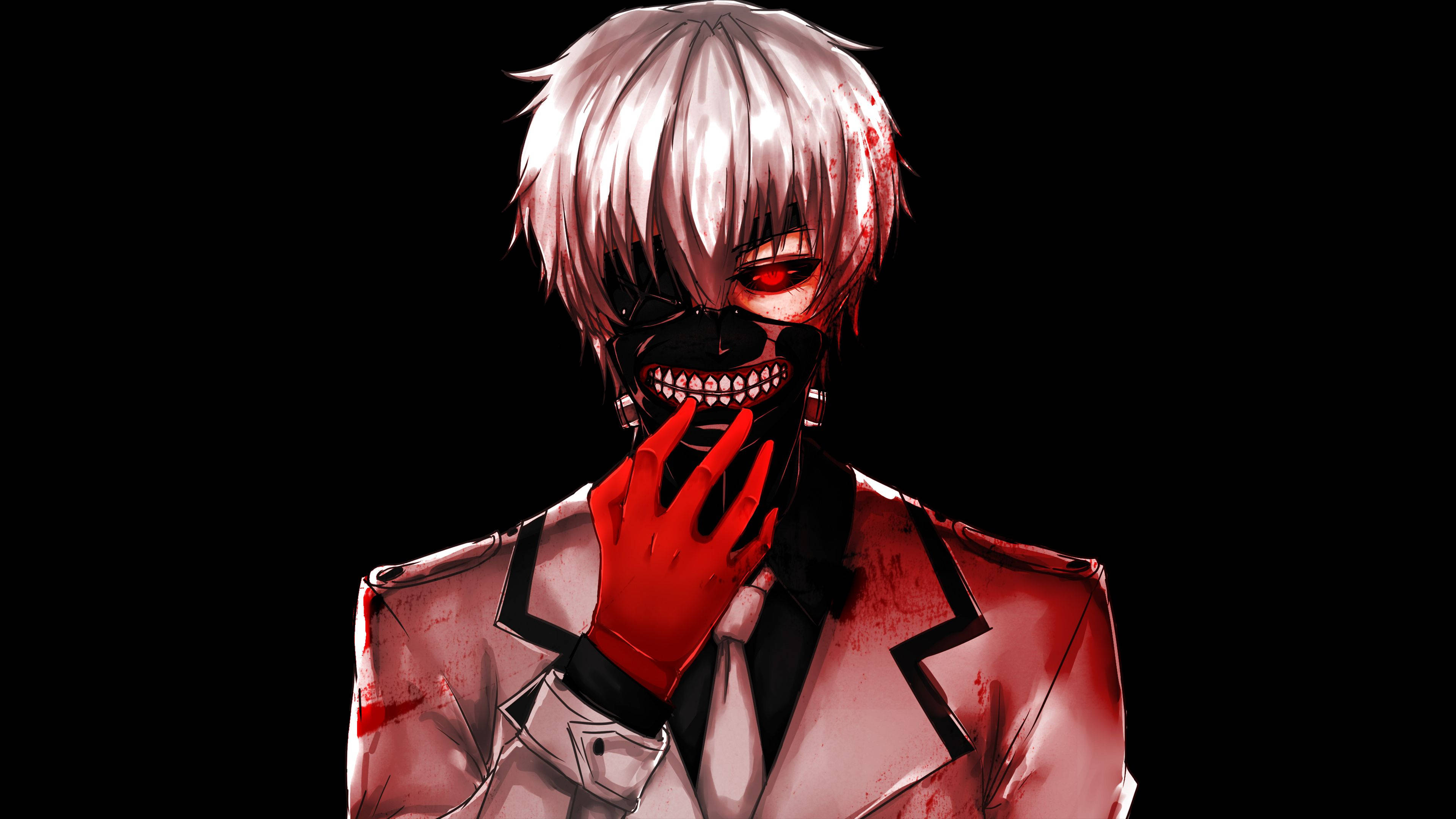 Tokyo Ghoul Karakteri Ken Siyah Maske Duvar Kağıdı