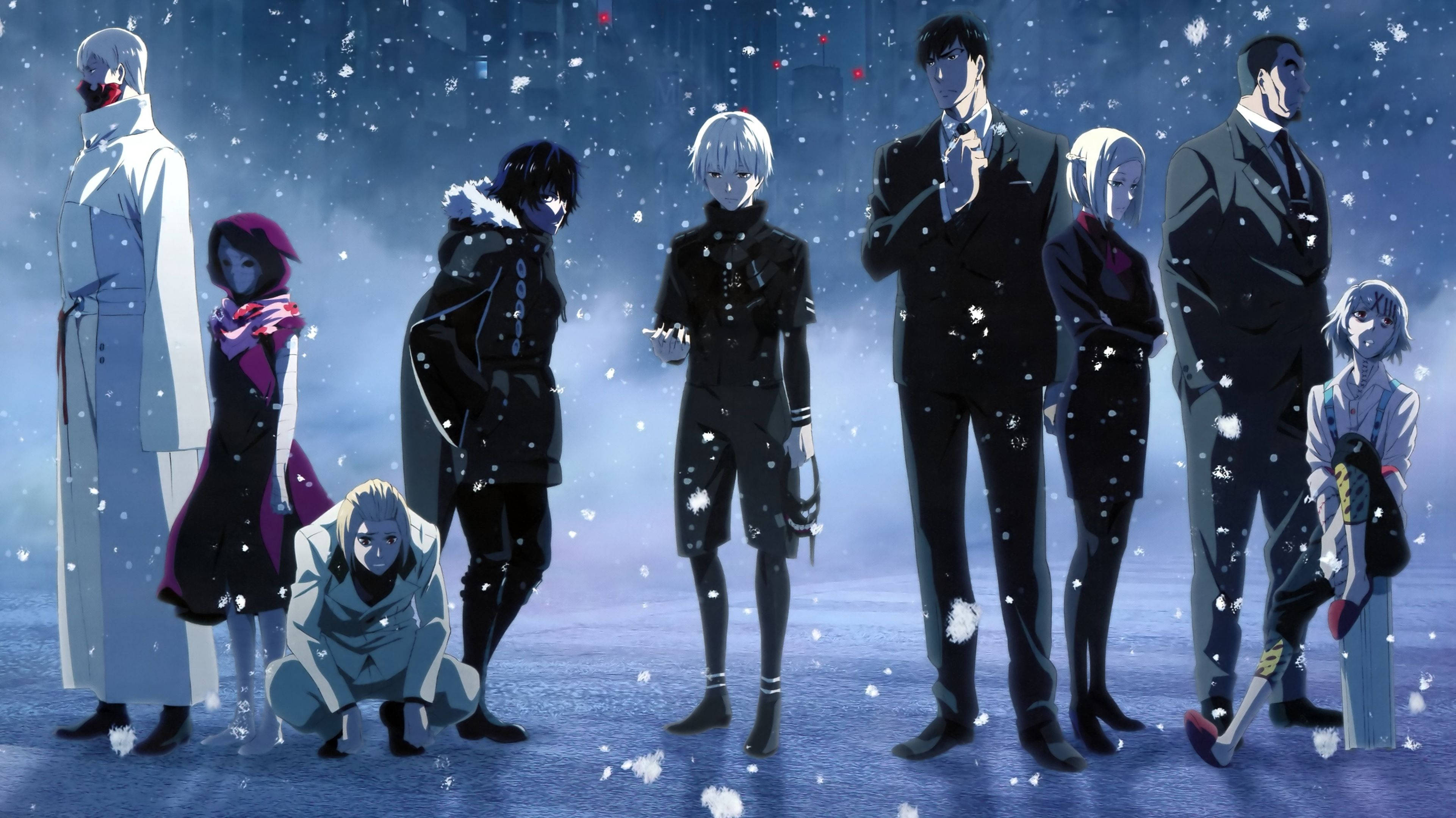 Tokyo Ghoul Karakterleri Grup Sanatı Duvar Kağıdı
