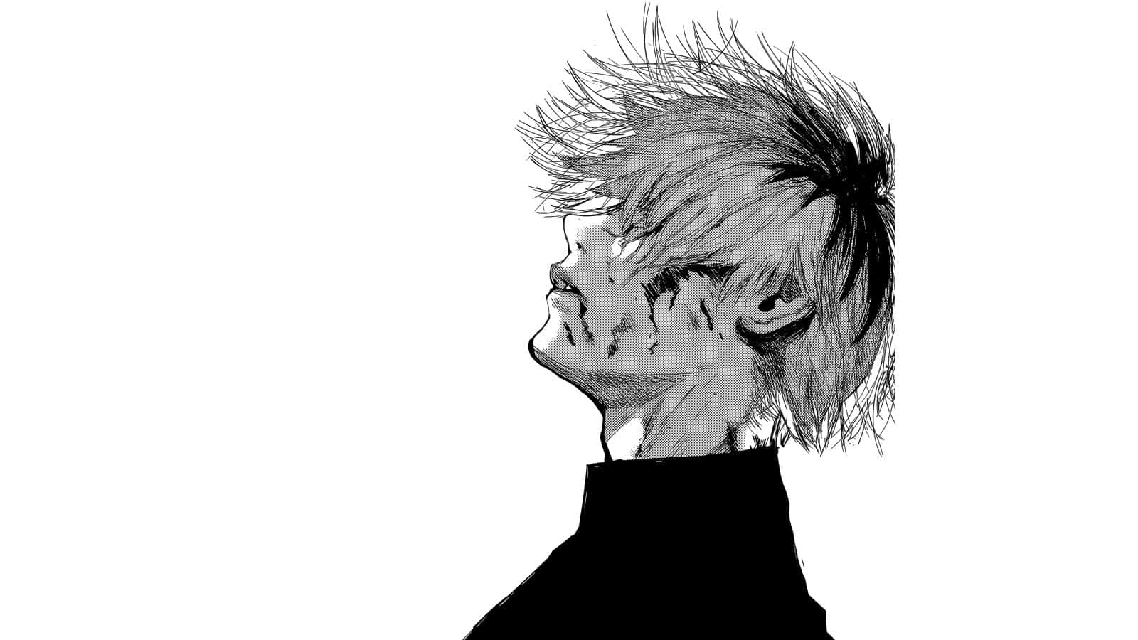 Tokyo Ghoul Profil Fotoğrafı Siyah Beyaz Kaneki Duvar Kağıdı