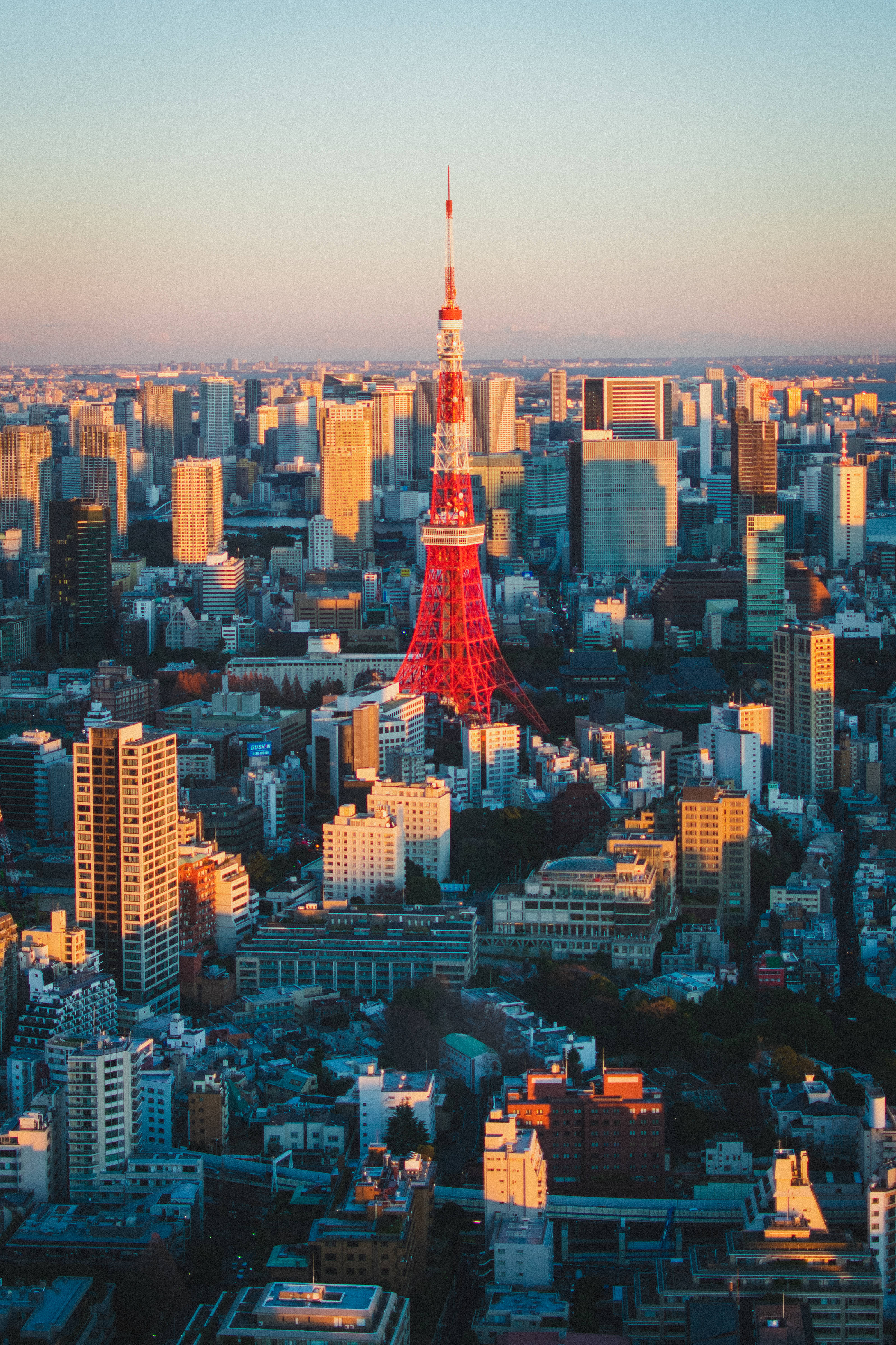 Tokyo Metropolü ve Kırmızı Tokyo Kulesi Duvar Kağıdı