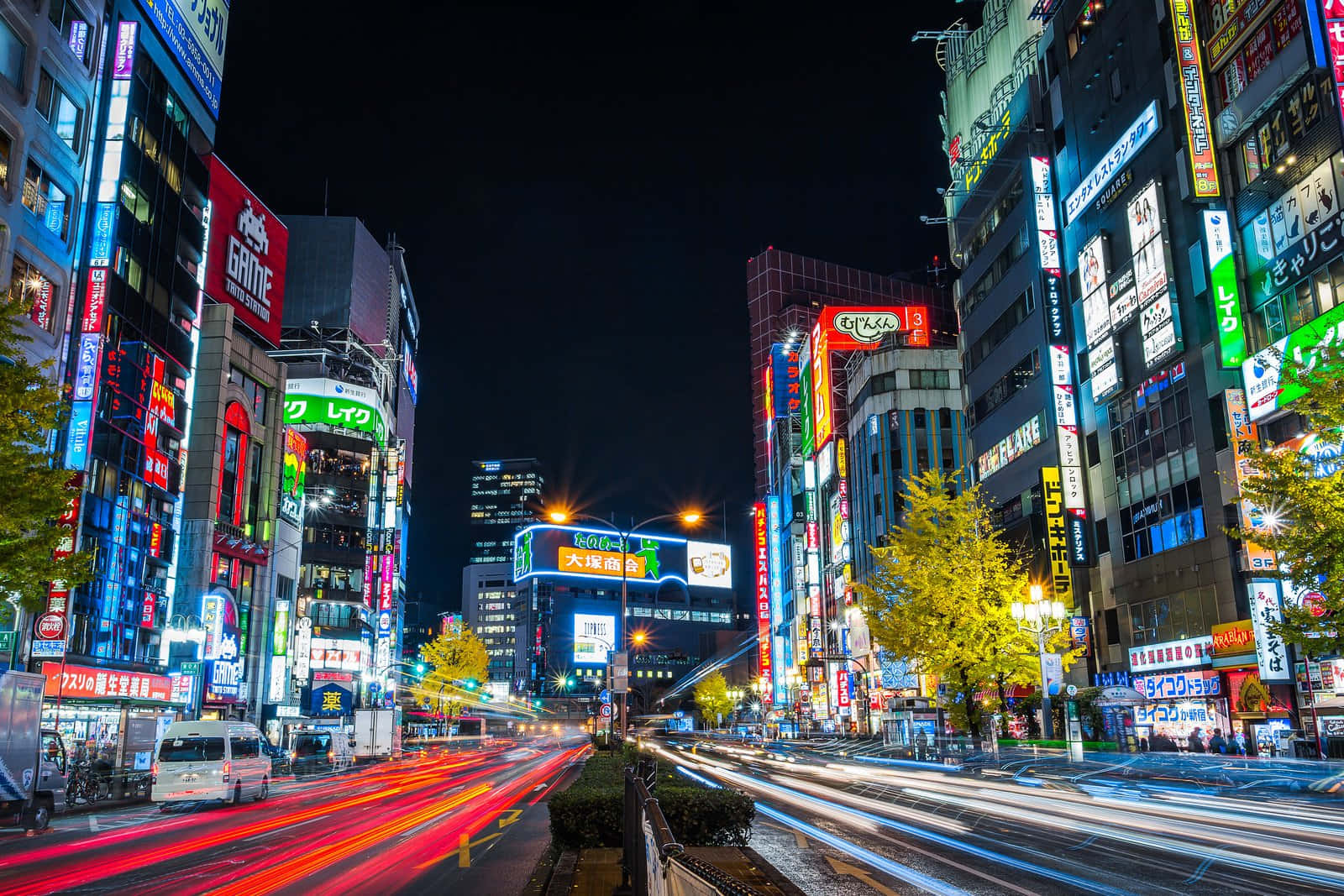Tokyo'nun canlı şehir ışıkları Duvar Kağıdı