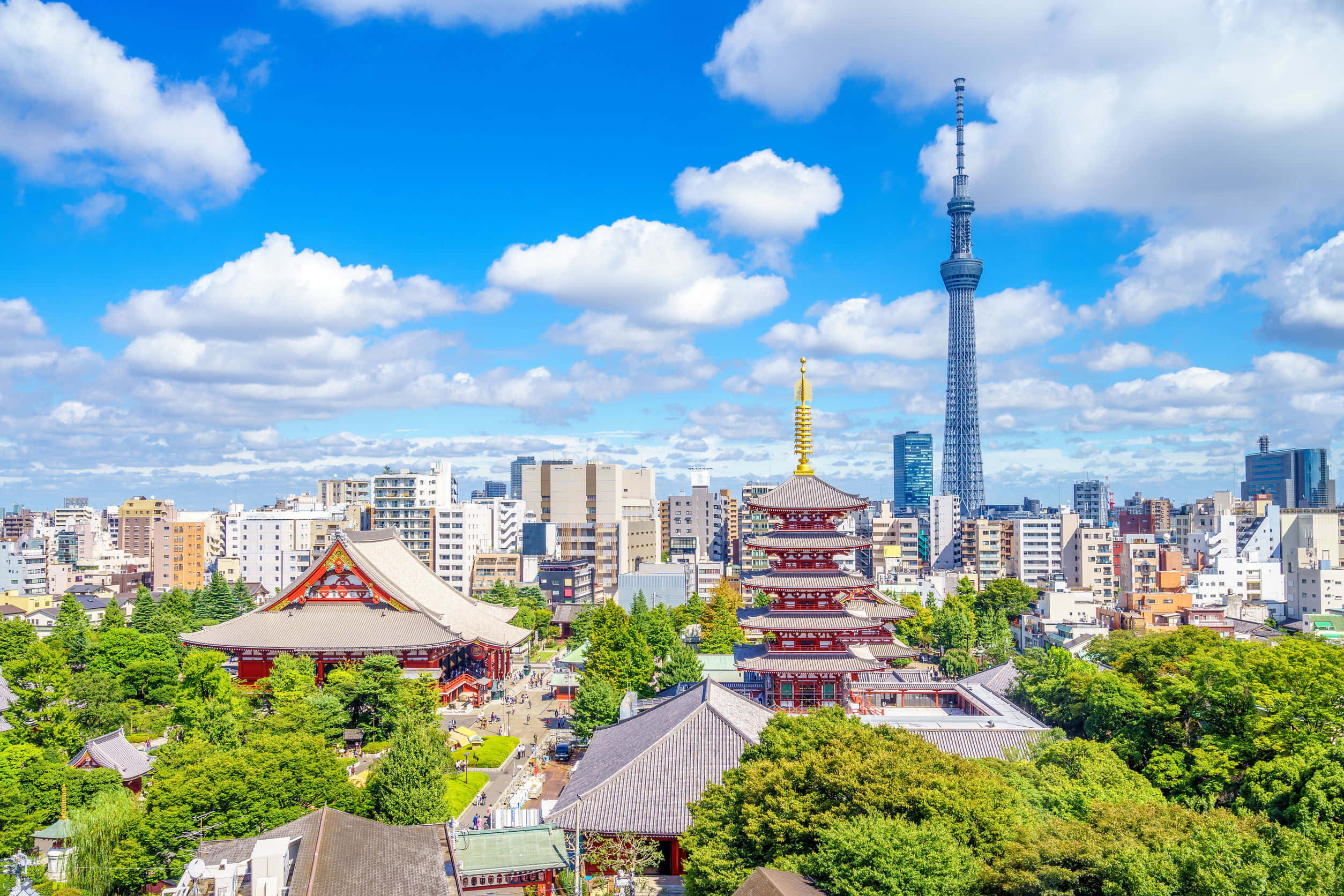Tokyo'nun, Japonya'nın hareketli başkentinin silüeti Duvar Kağıdı