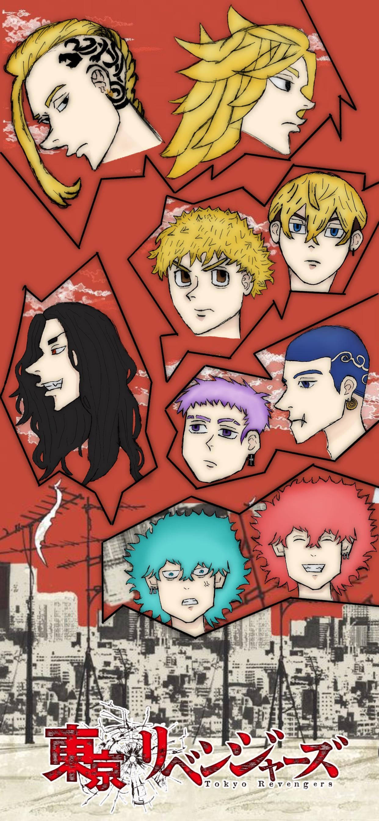 Tokyo Revengers Manga Karakterlerinin Sevimli Hayran Sanatı Duvar Kağıdı