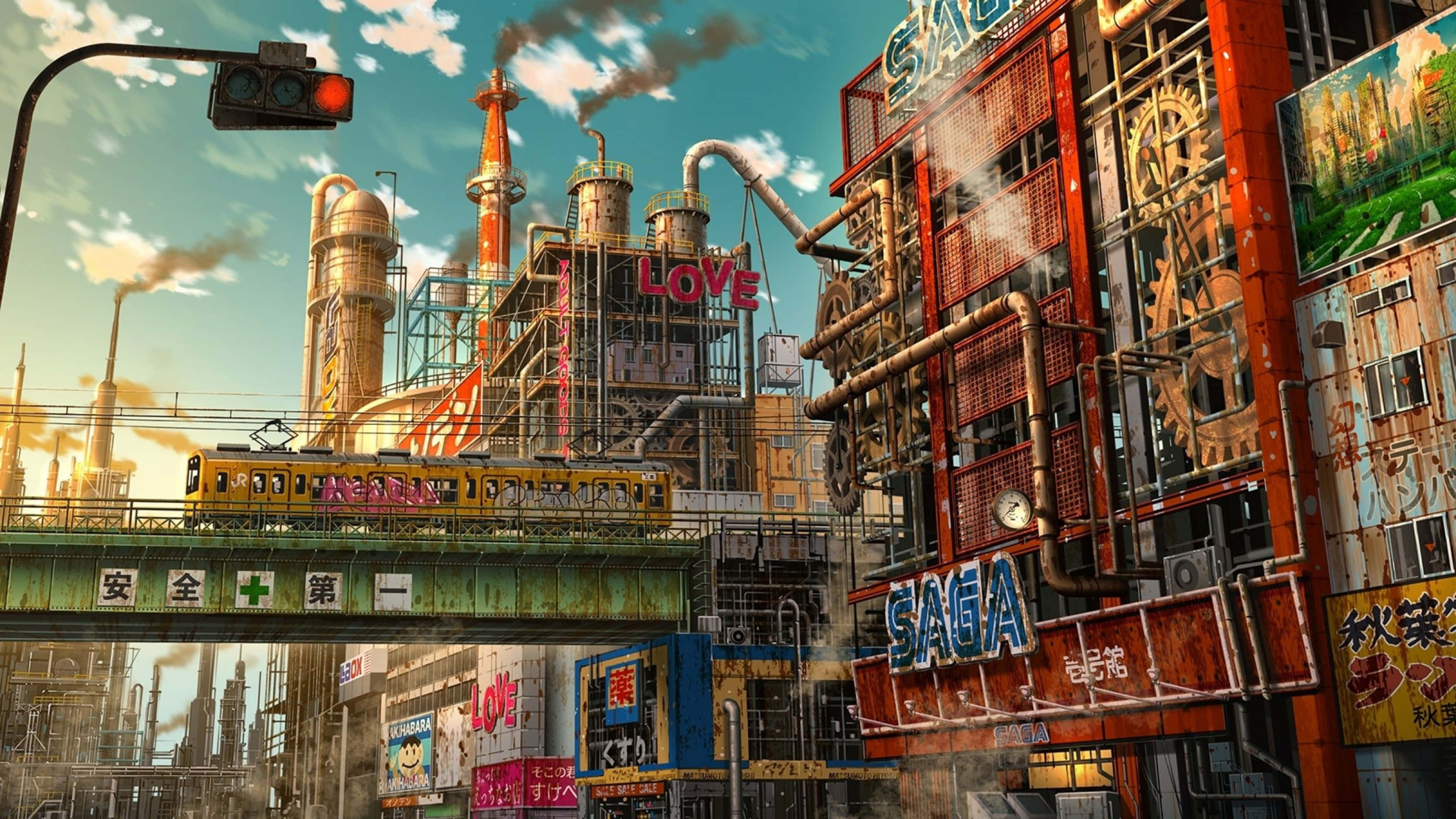 Tokyo şehrini 4K anime sanatıyla aydınlatmak Duvar Kağıdı