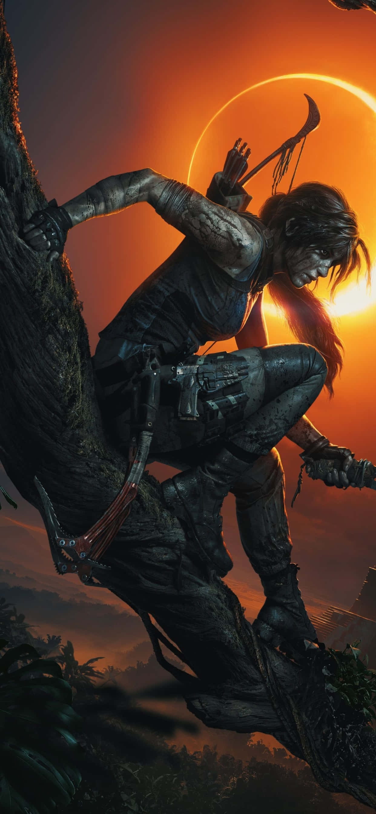 tomb raider, arkasında güneş olan bir ormanda Duvar Kağıdı