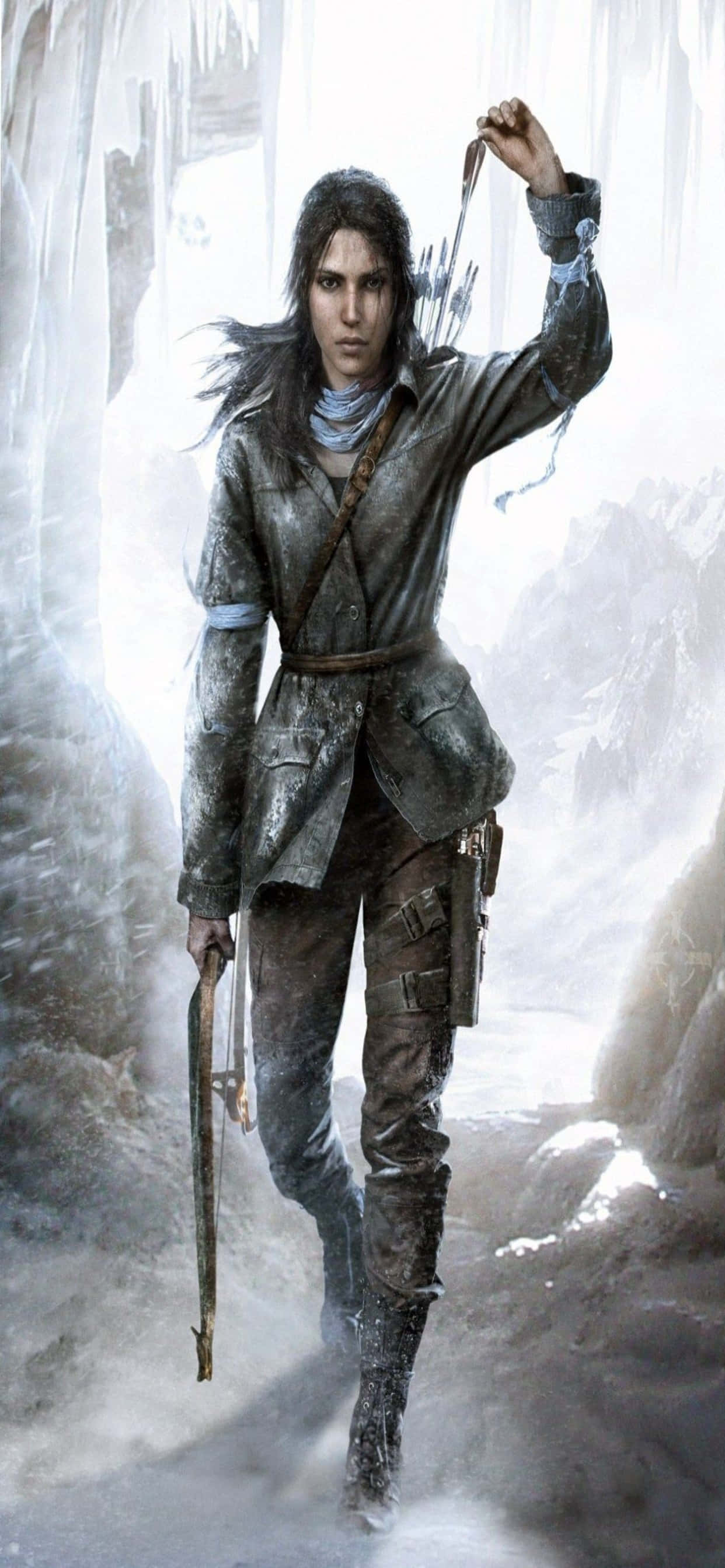 tomb raider - karlı bir mağarada bir kadın Duvar Kağıdı