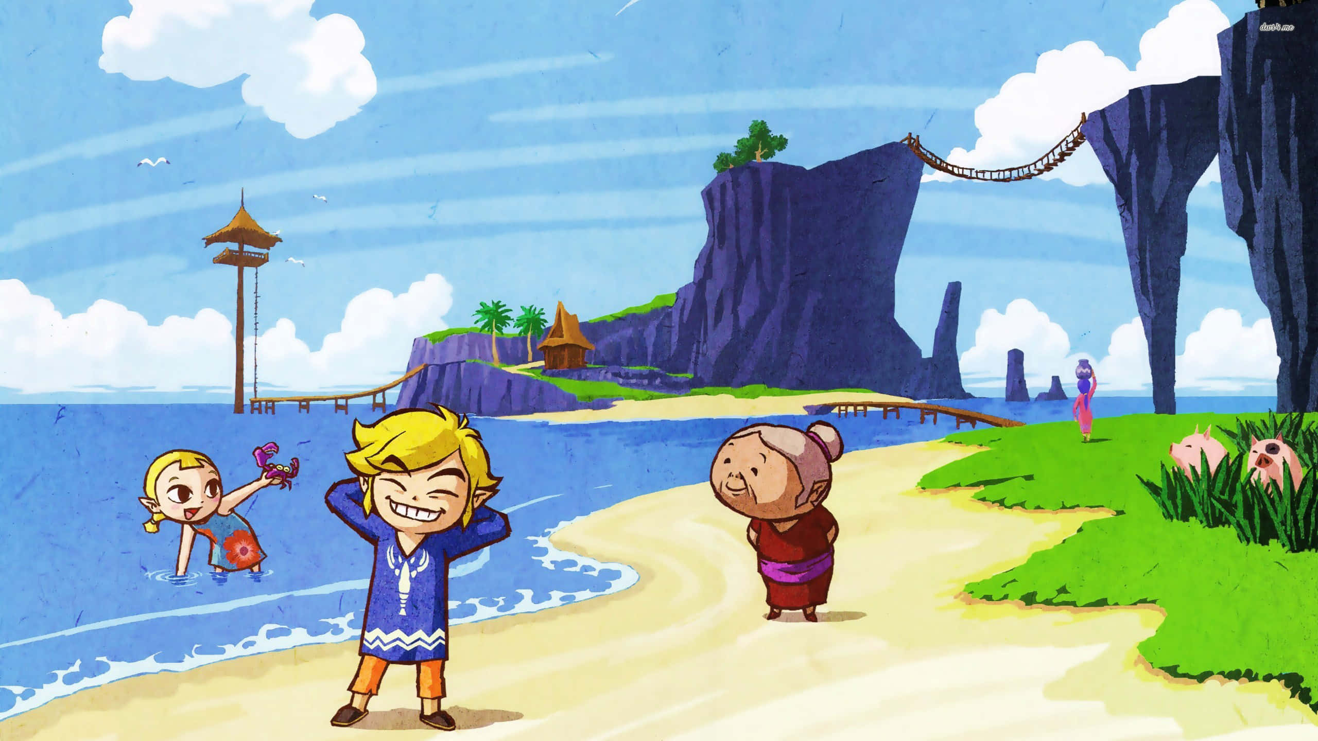 Toon Link Sahilde Duvar Kağıdı