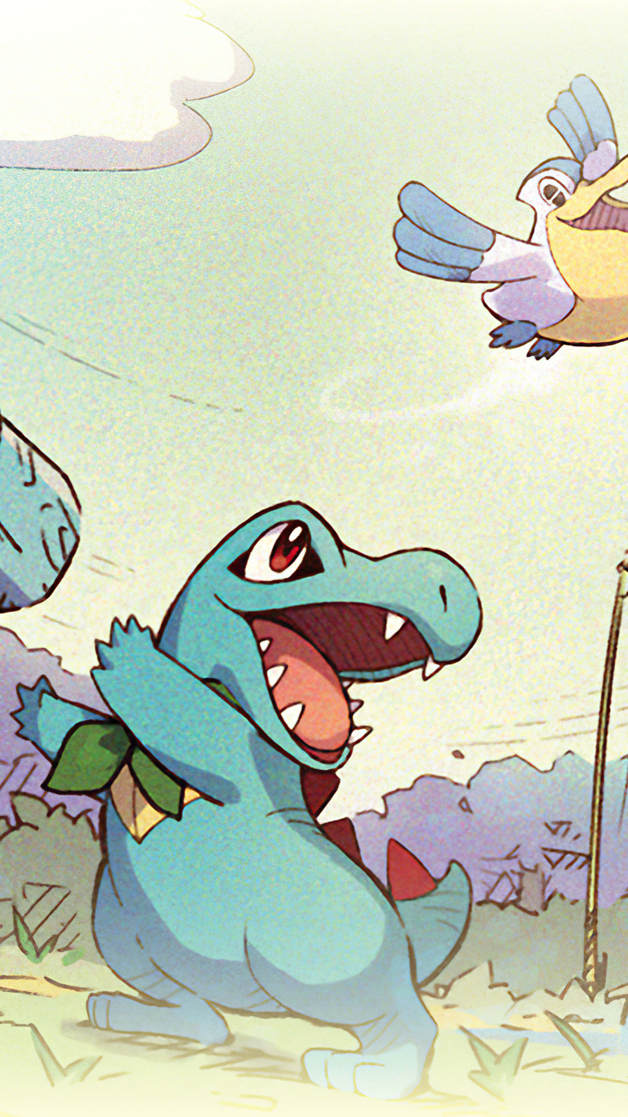 Totodile ve Pelipper Duvar Kağıdı