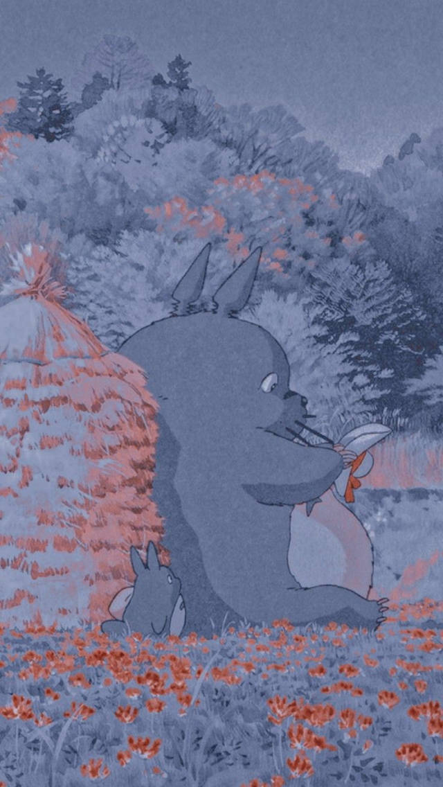 Totoro Yumuşak Estetik Duvar Kağıdı