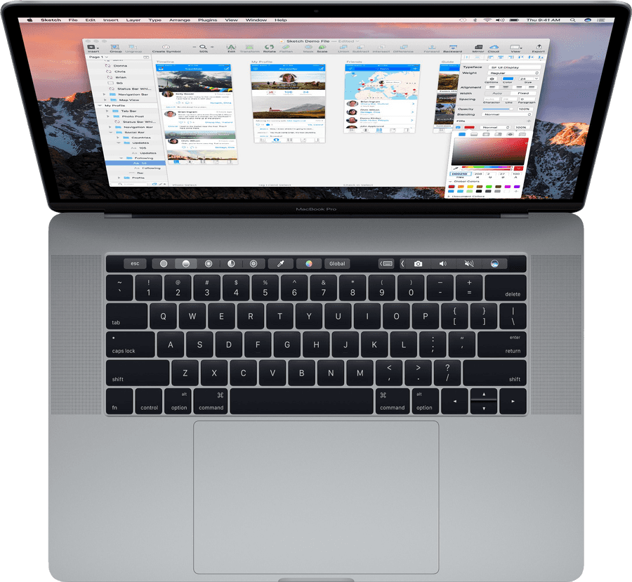 Touch Bar'lı Açık MacBook Pro Duvar Kağıdı