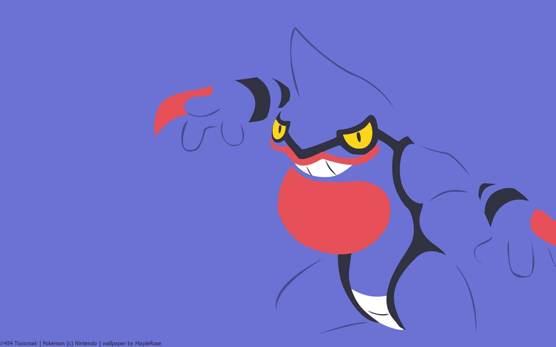 Toxicroak Pokemon Minimalist Estetik Çizim Duvar Kağıdı
