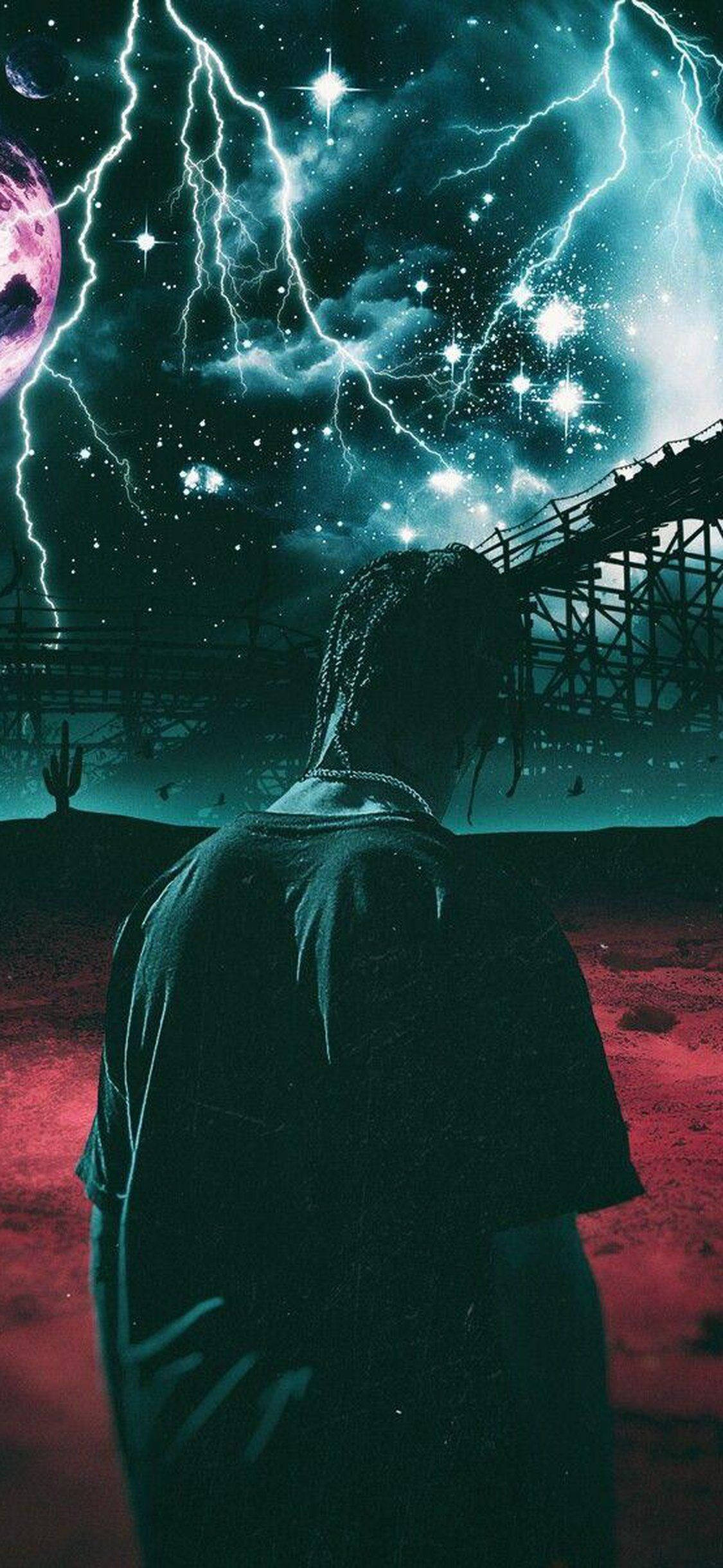 Travis Scott ile Astroworld'de Büyülü Bir Yolculuğa Çıkın Duvar Kağıdı
