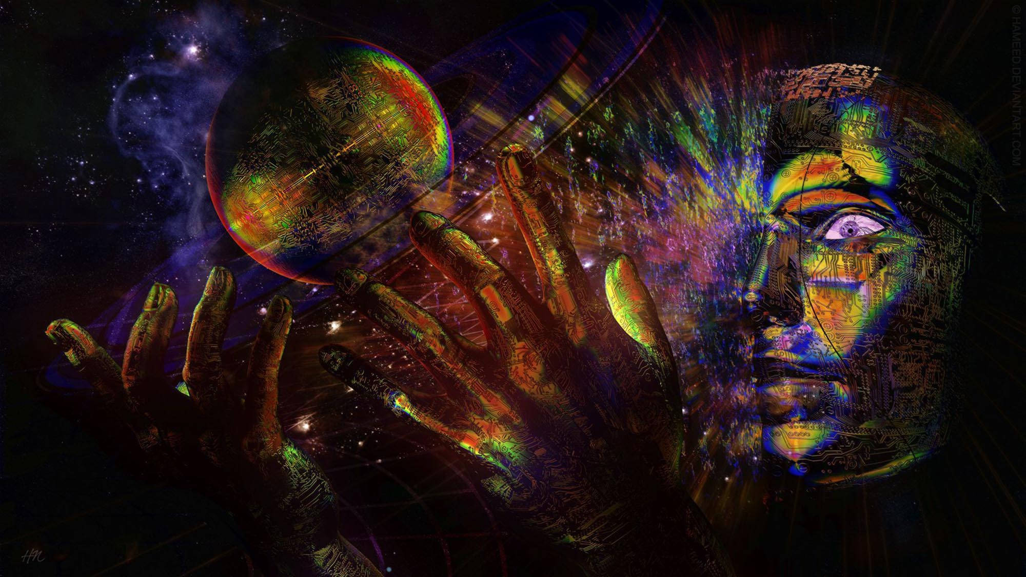 Trippy Karanlık Estetik Evren Sanatı Duvar Kağıdı
