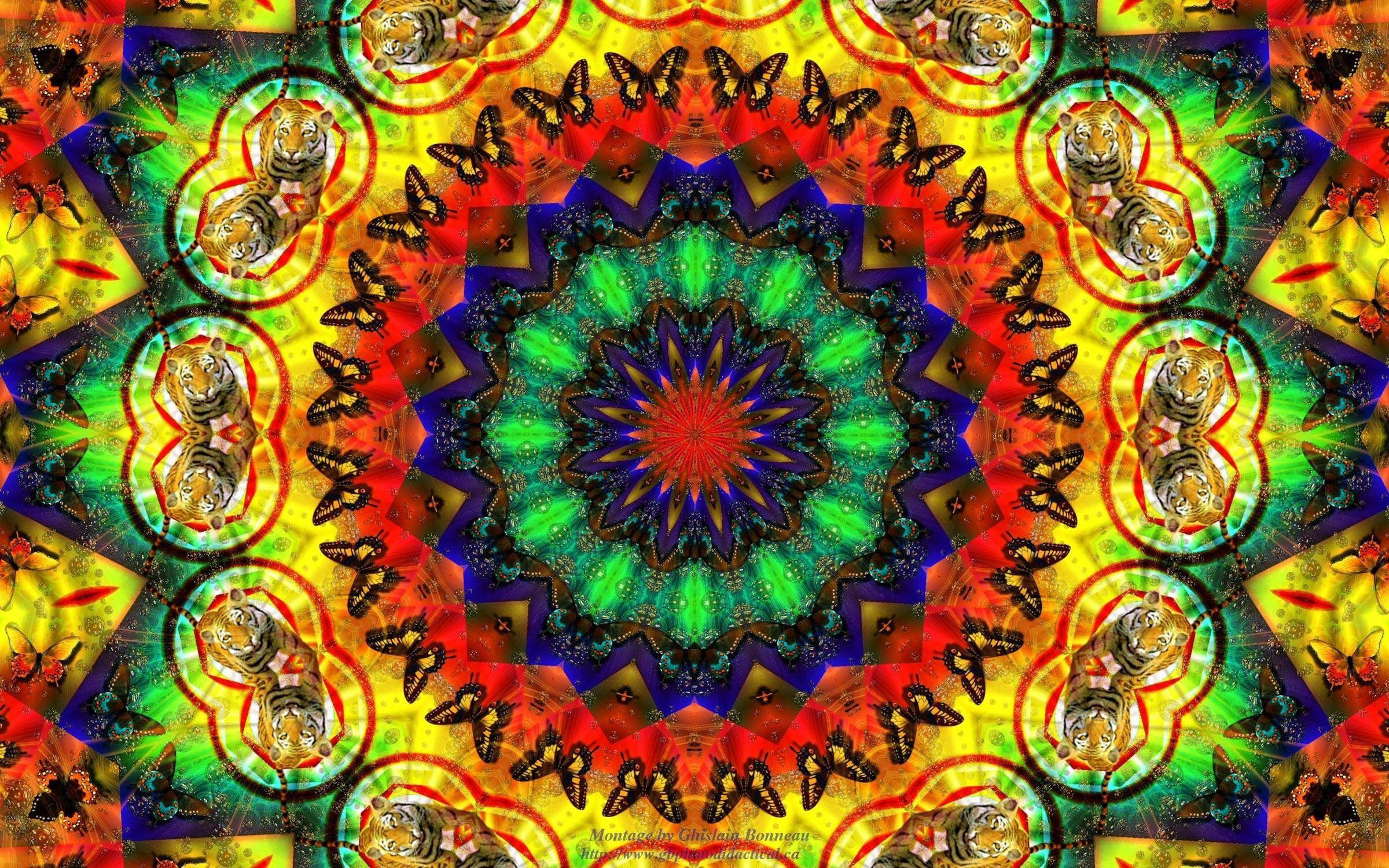 Trippy Karanlık Estetik Fraktal Hayvanlar Duvar Kağıdı