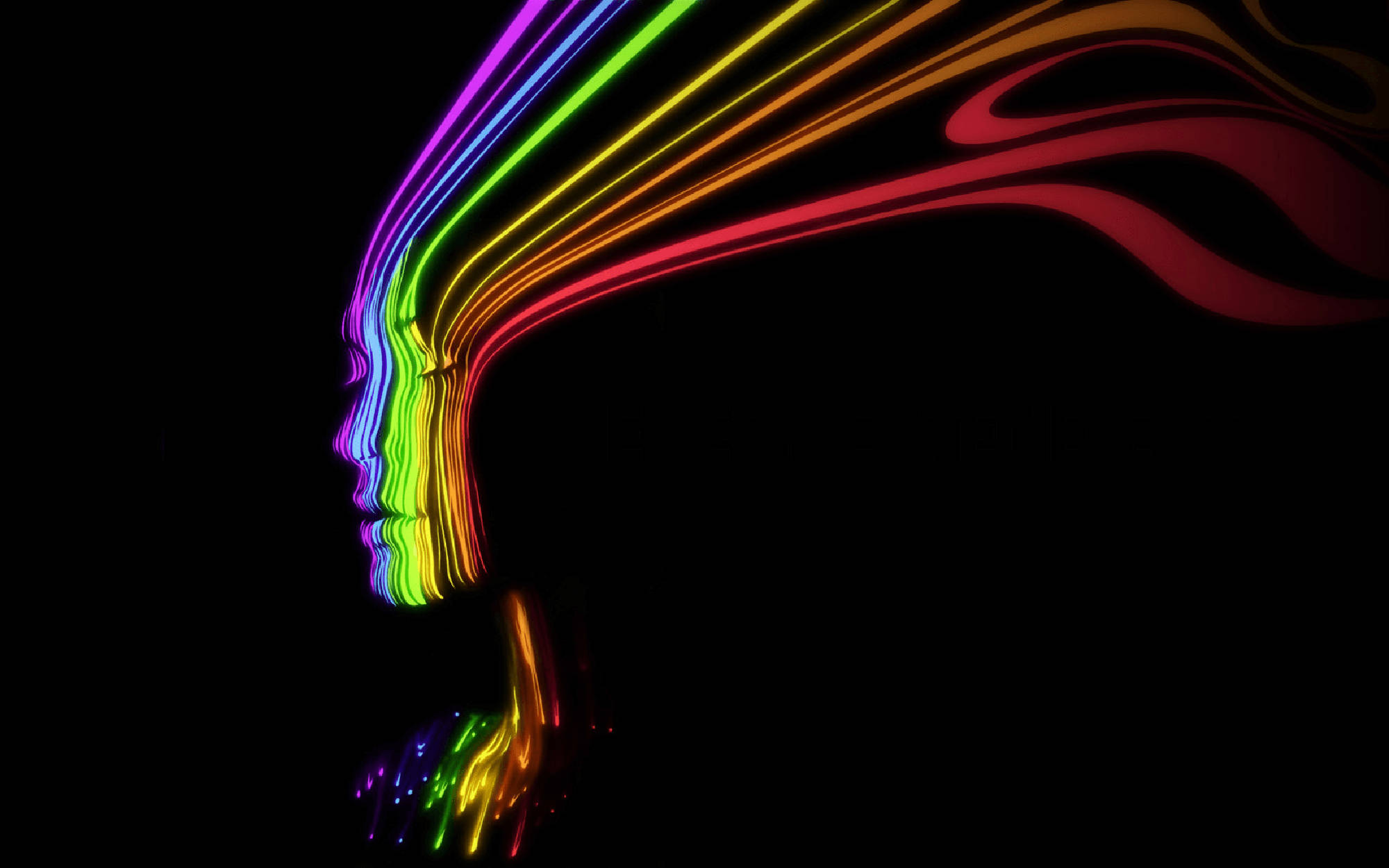 Trippy Karanlık Estetik Kadın Yüzü Duvar Kağıdı