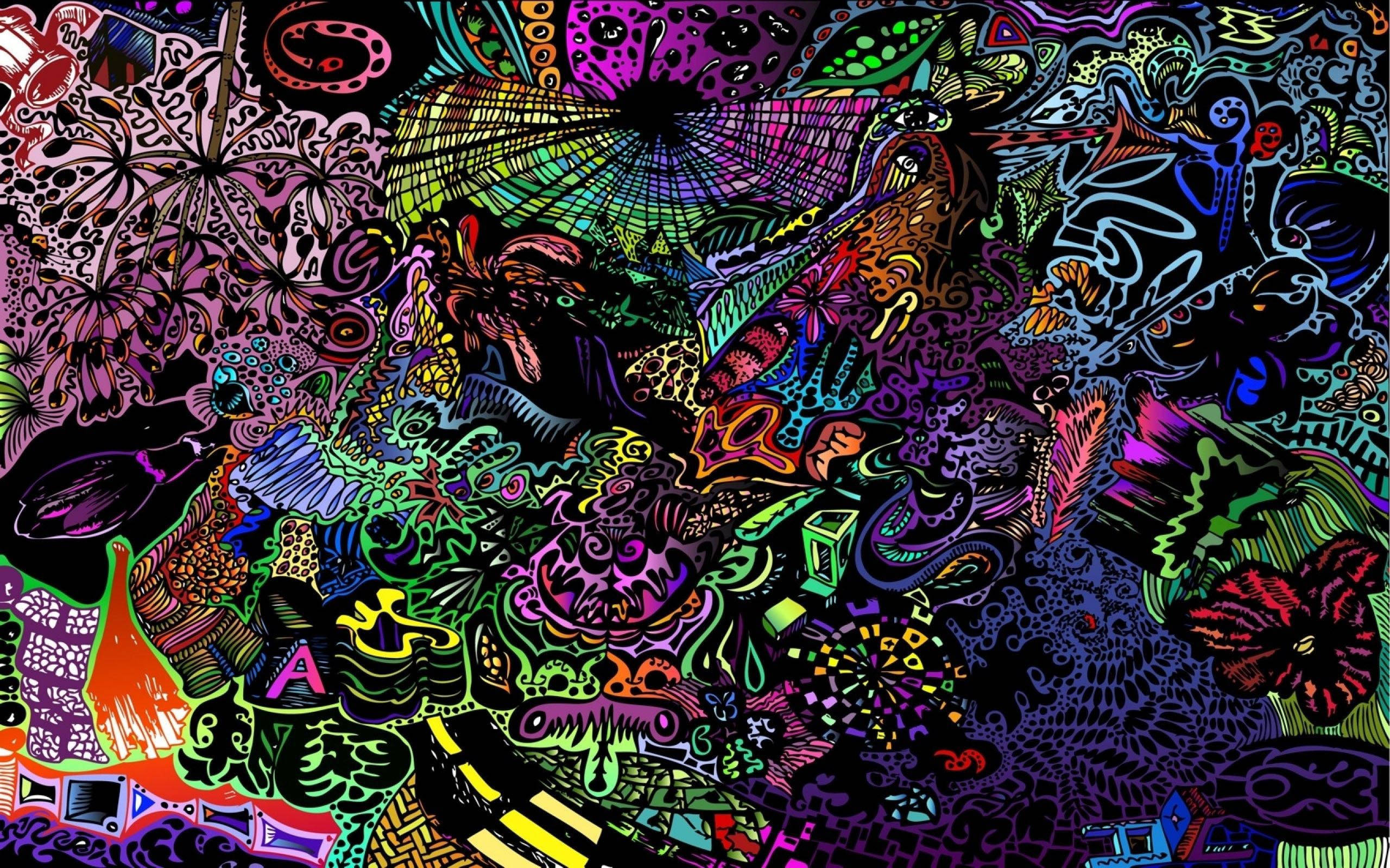 Trippy Karanlık Estetik Doodle Duvar Kağıdı
