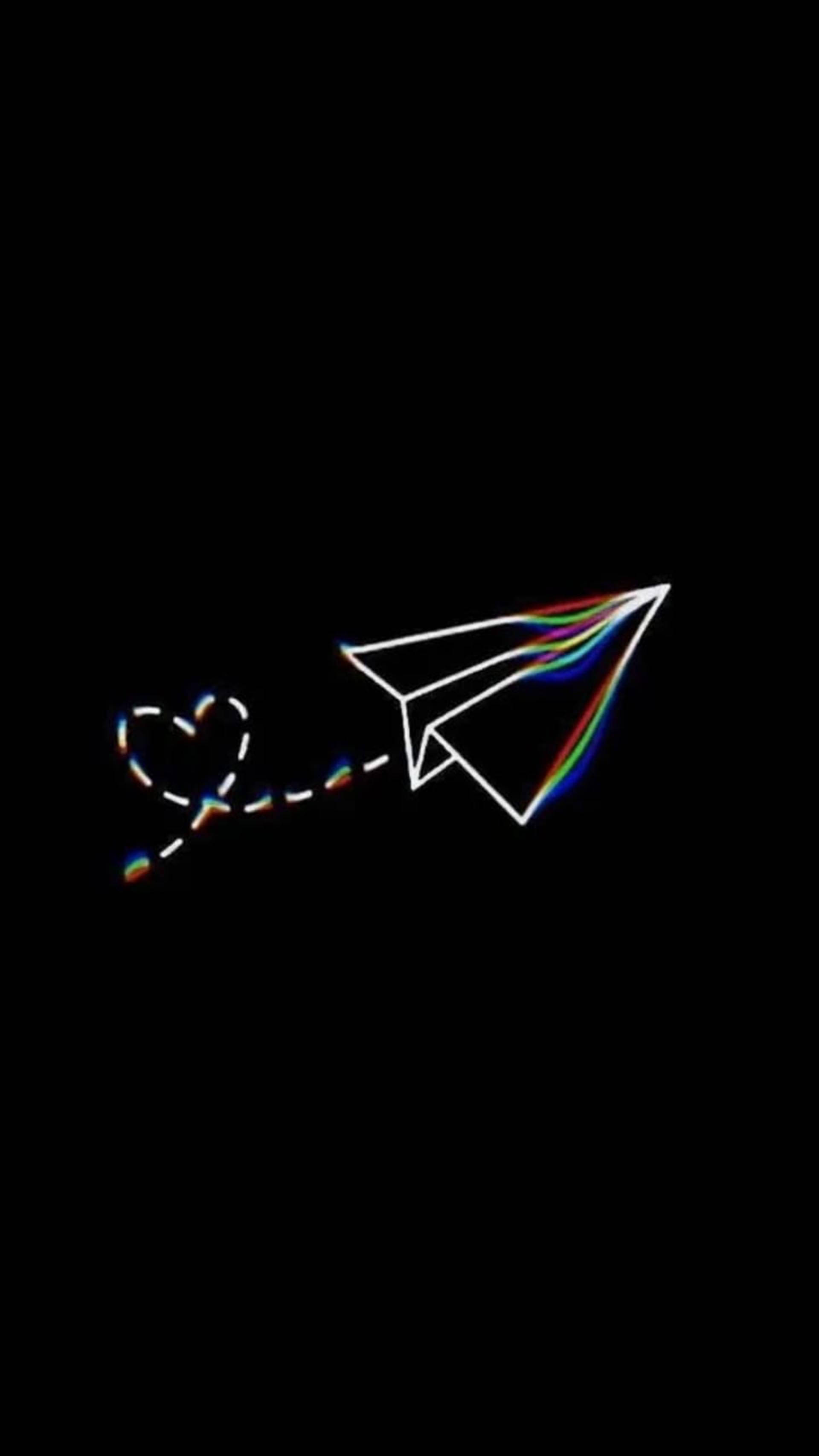 Trippy Karanlık Estetik Uçak Kalp Duvar Kağıdı