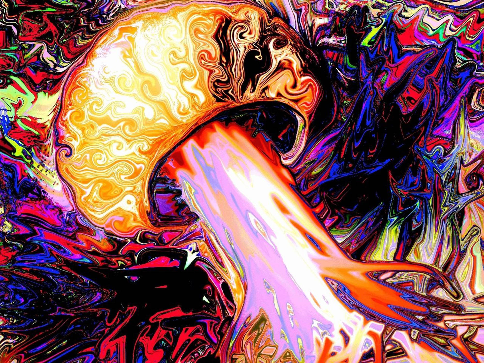 Trippy Koyu Estetik Mantar Duvar Kağıdı