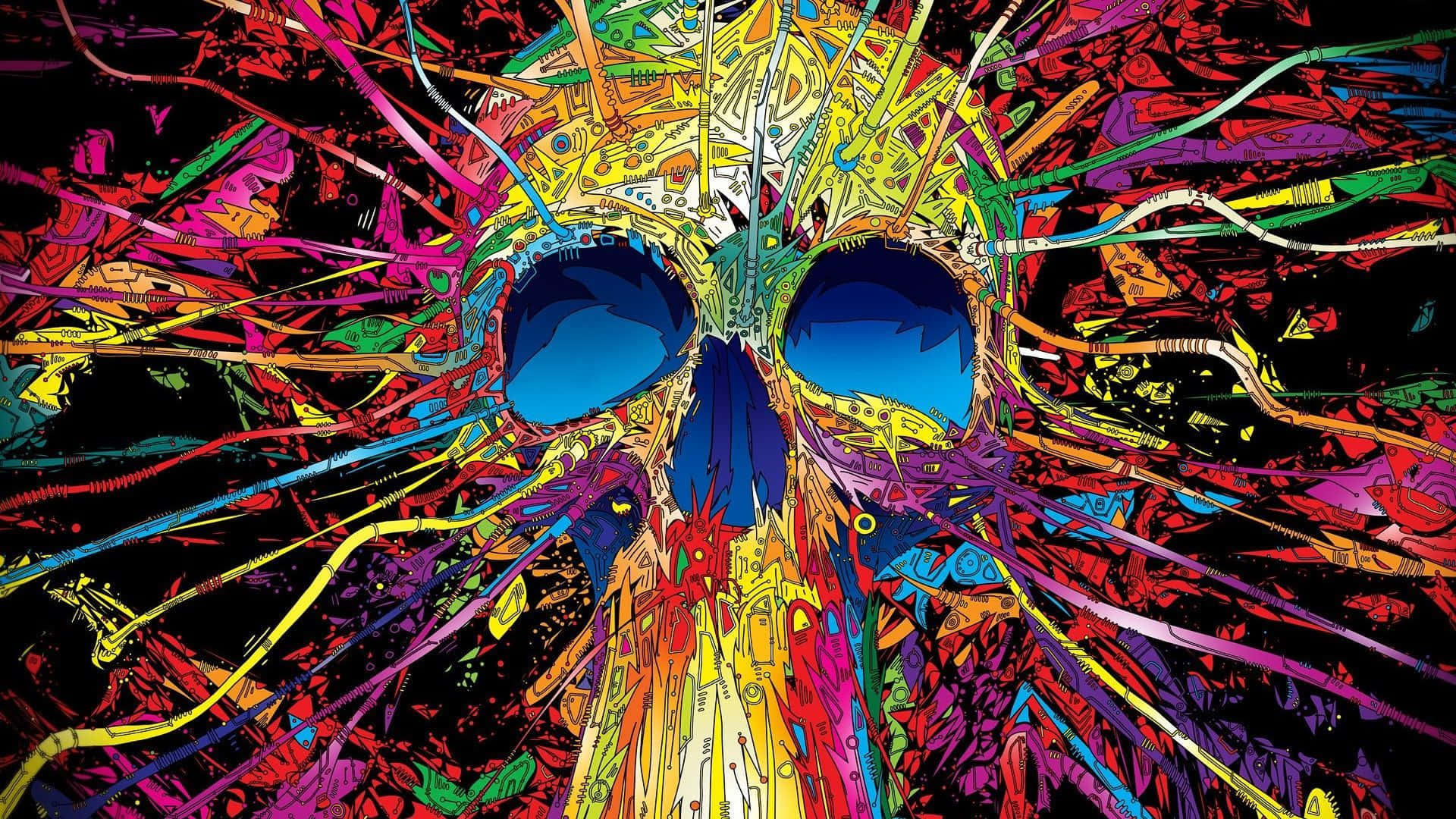 Trippy Masaüstü Kafatası Duvar Kağıdı