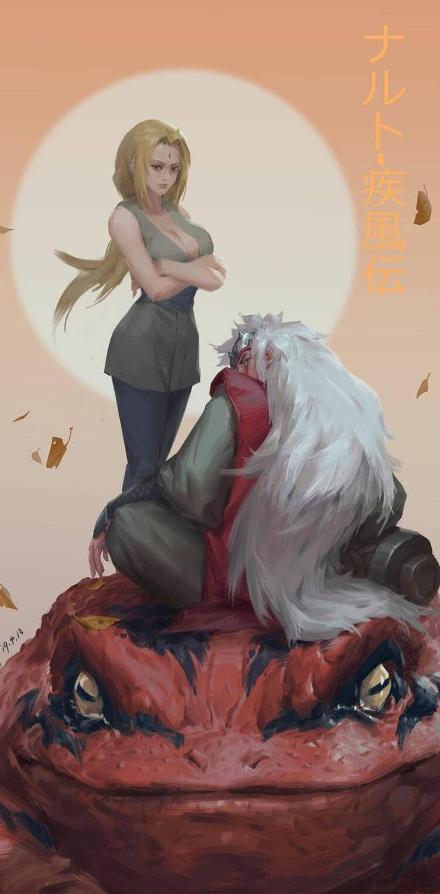 Tsunade, Jiraiya ve Gamabunta Duvar Kağıdı