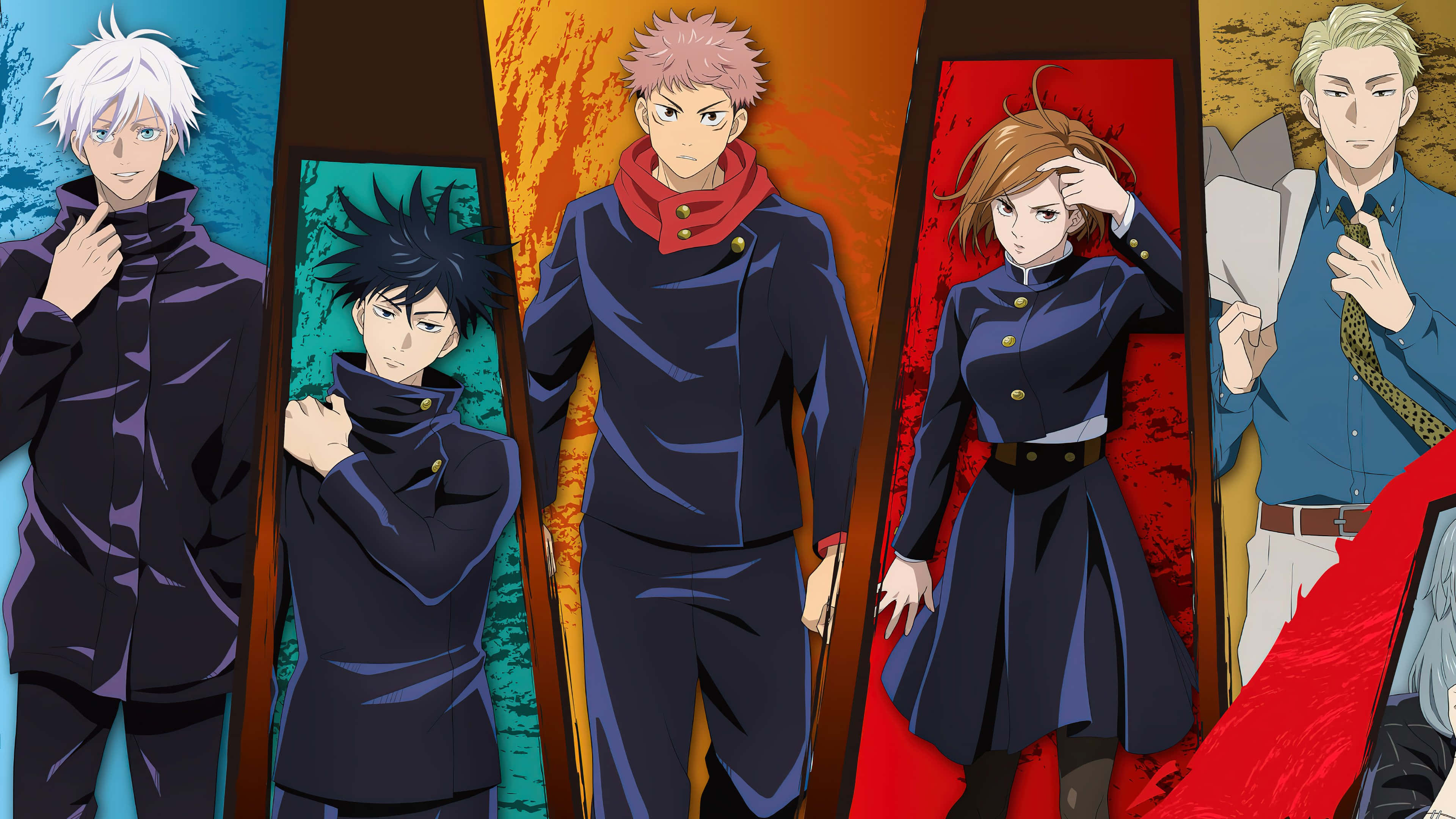 Tüm favori Anime Karakterlerinizin sinematik bir kolajı Duvar Kağıdı