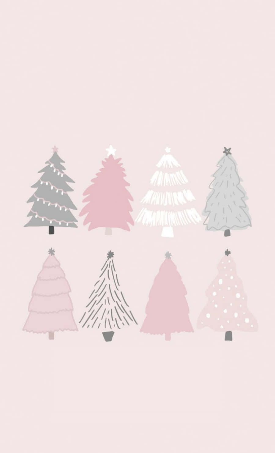 Tumblr Noel Renkli Noel Ağaçları Duvar Kağıdı