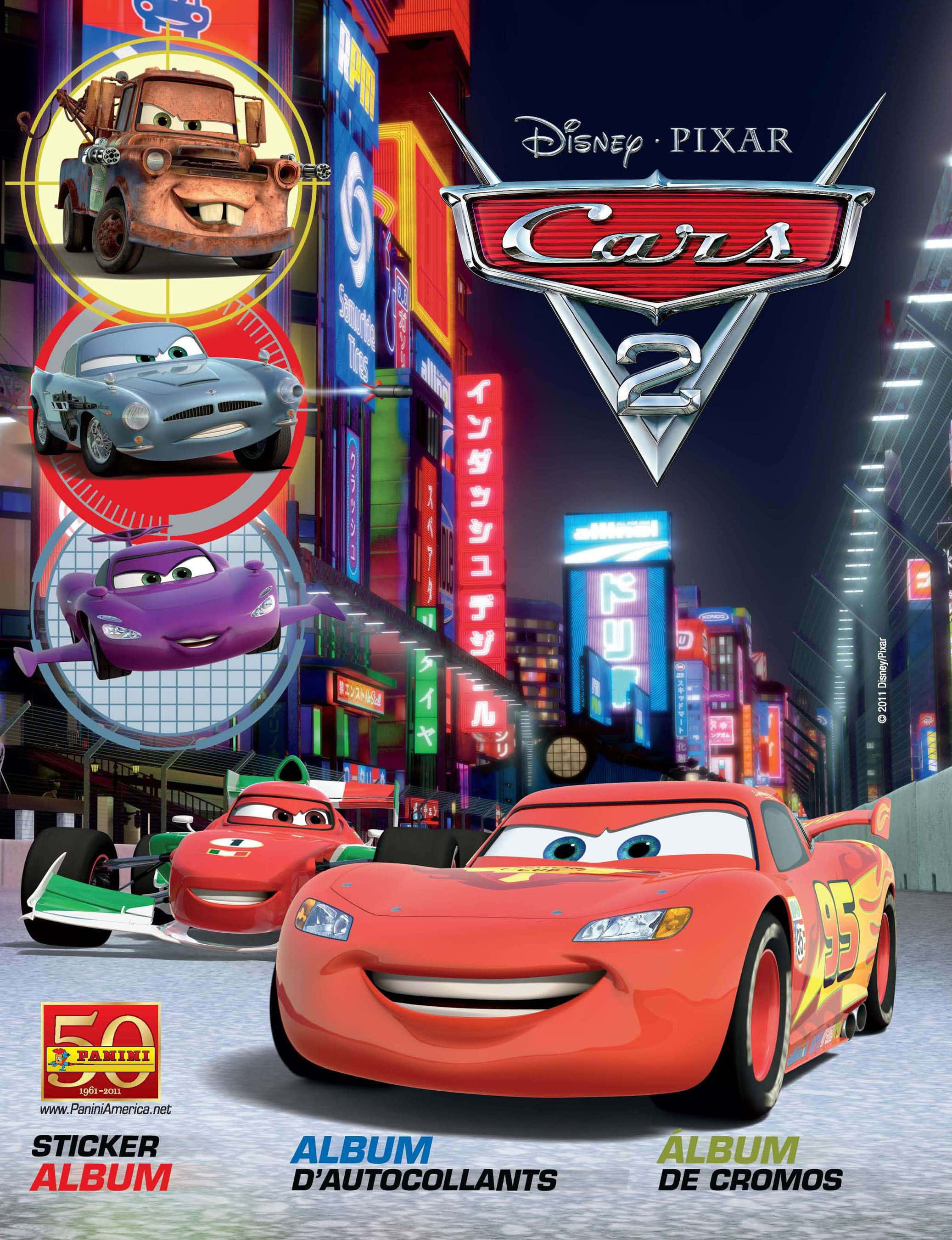 Turbo Performansı - Lightning McQueen, Arabalar 2'de Pistte Yarışıyor! Duvar Kağıdı