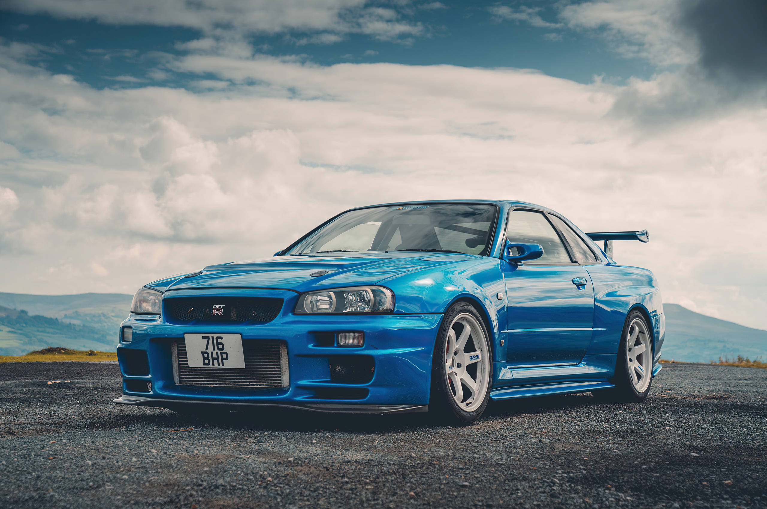 Turkuaz Nissan Skyline GTR R34 Duvar Kağıdı