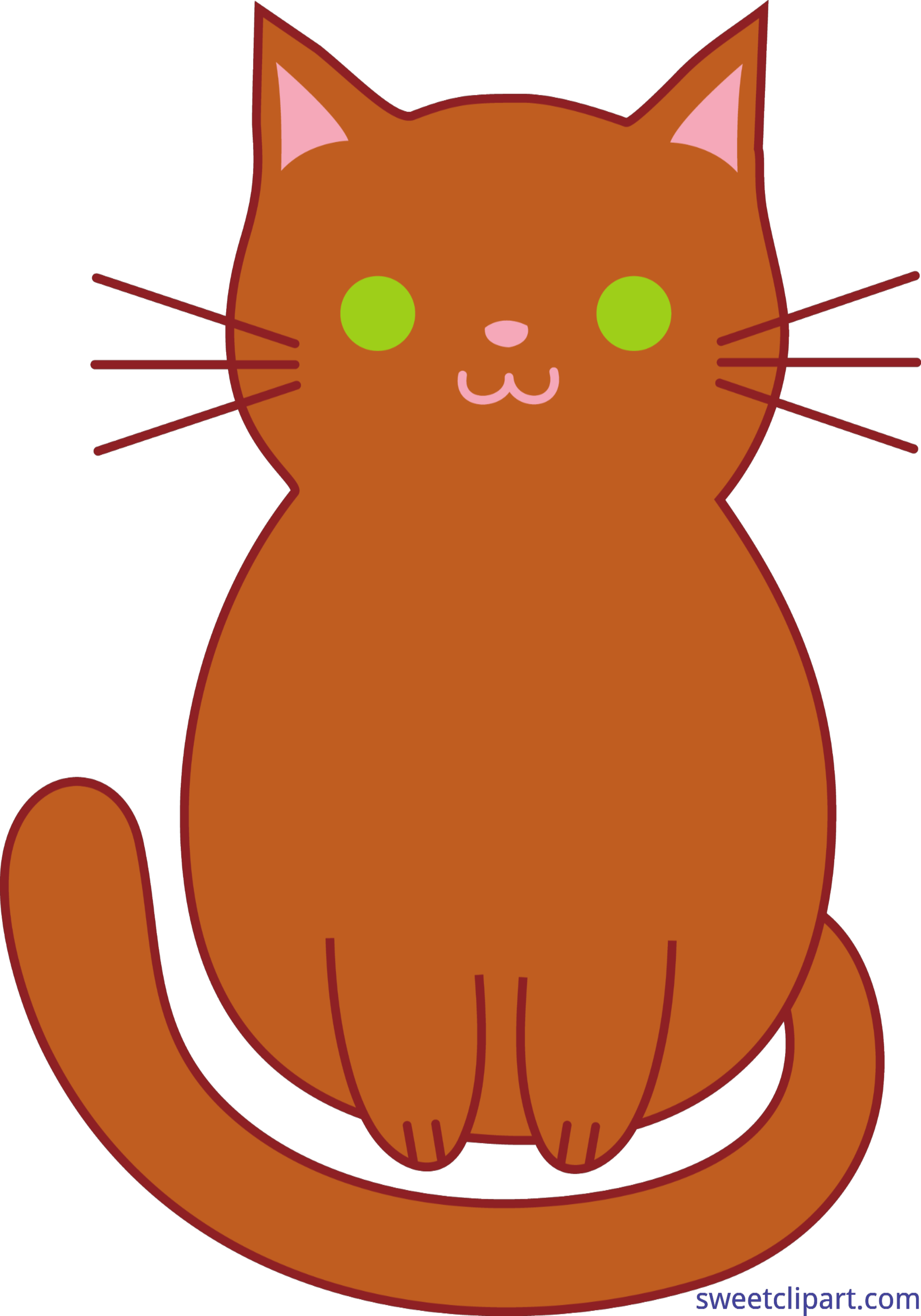 Turuncu Çizgi Film Kedi İllüstrasyonu Duvar Kağıdı