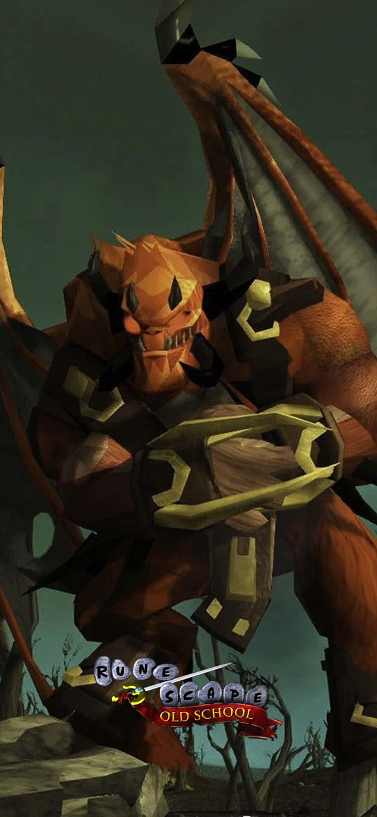 Turuncu Ejderha iPhone XS Max Runescape Oldschool Arka Plan Duvar Kağıdı