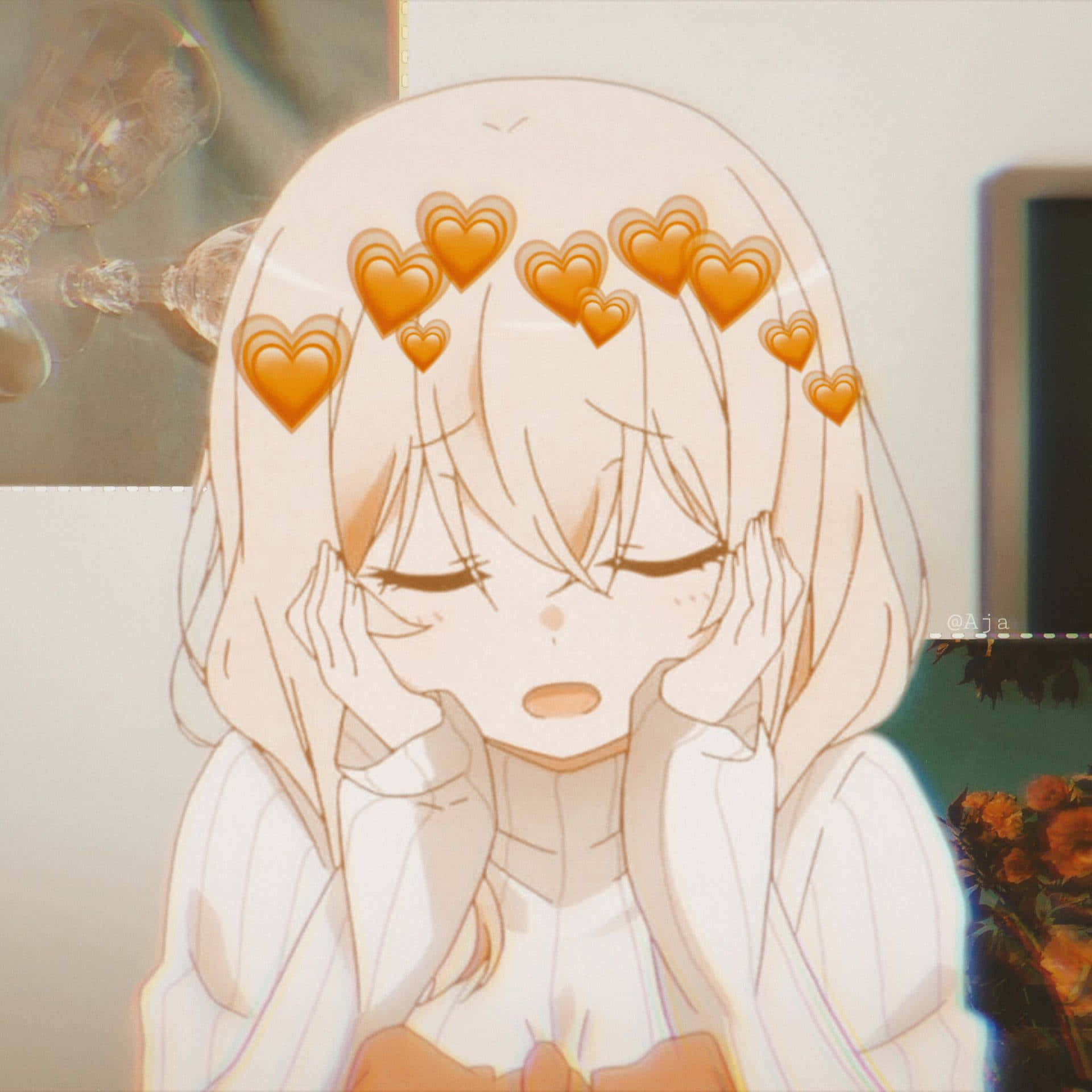 Turuncu Kalpler Anime PFP Estetiği Duvar Kağıdı