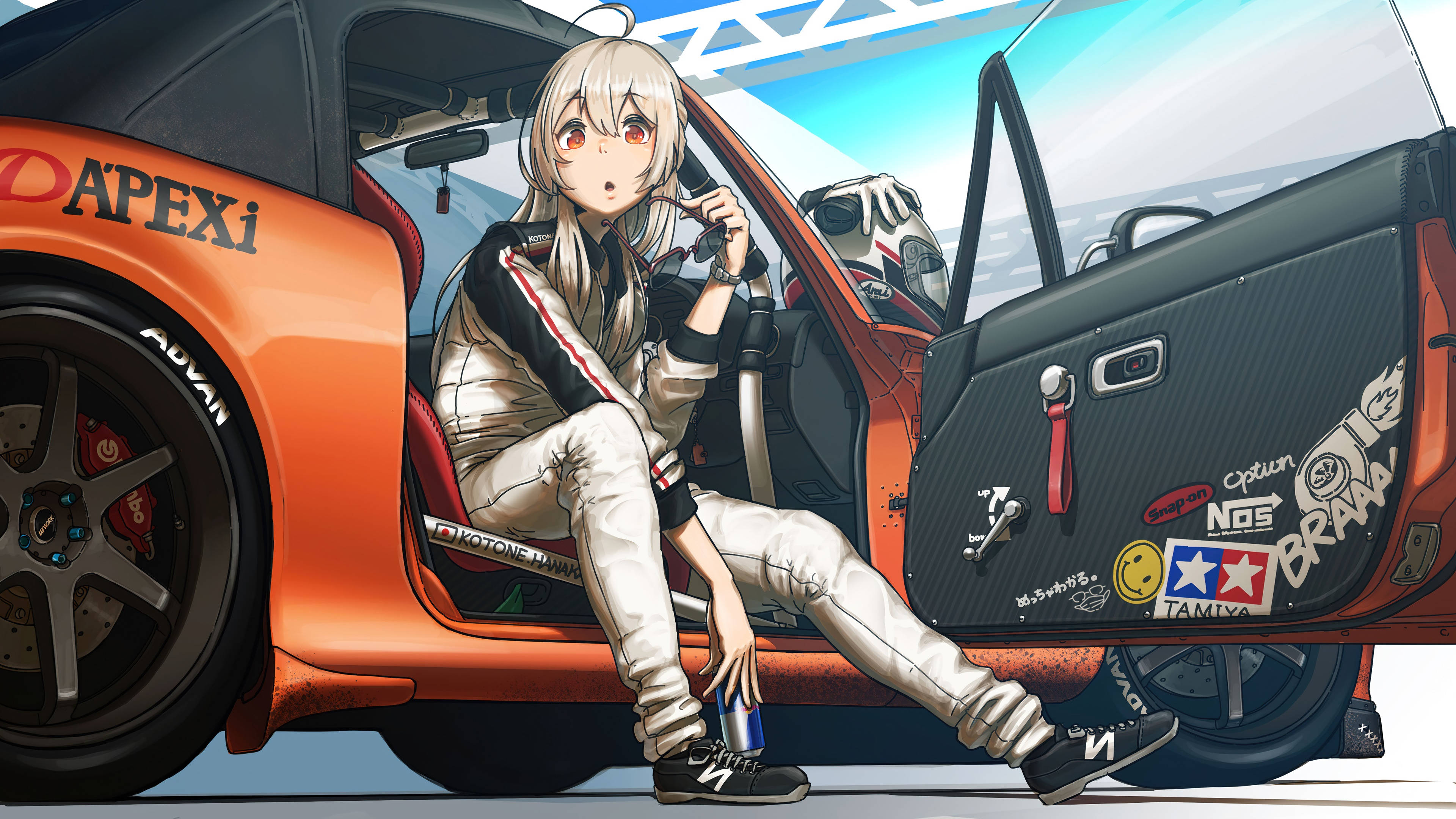 Turuncu Toyota Supra Anime Araba Duvar Kağıdı